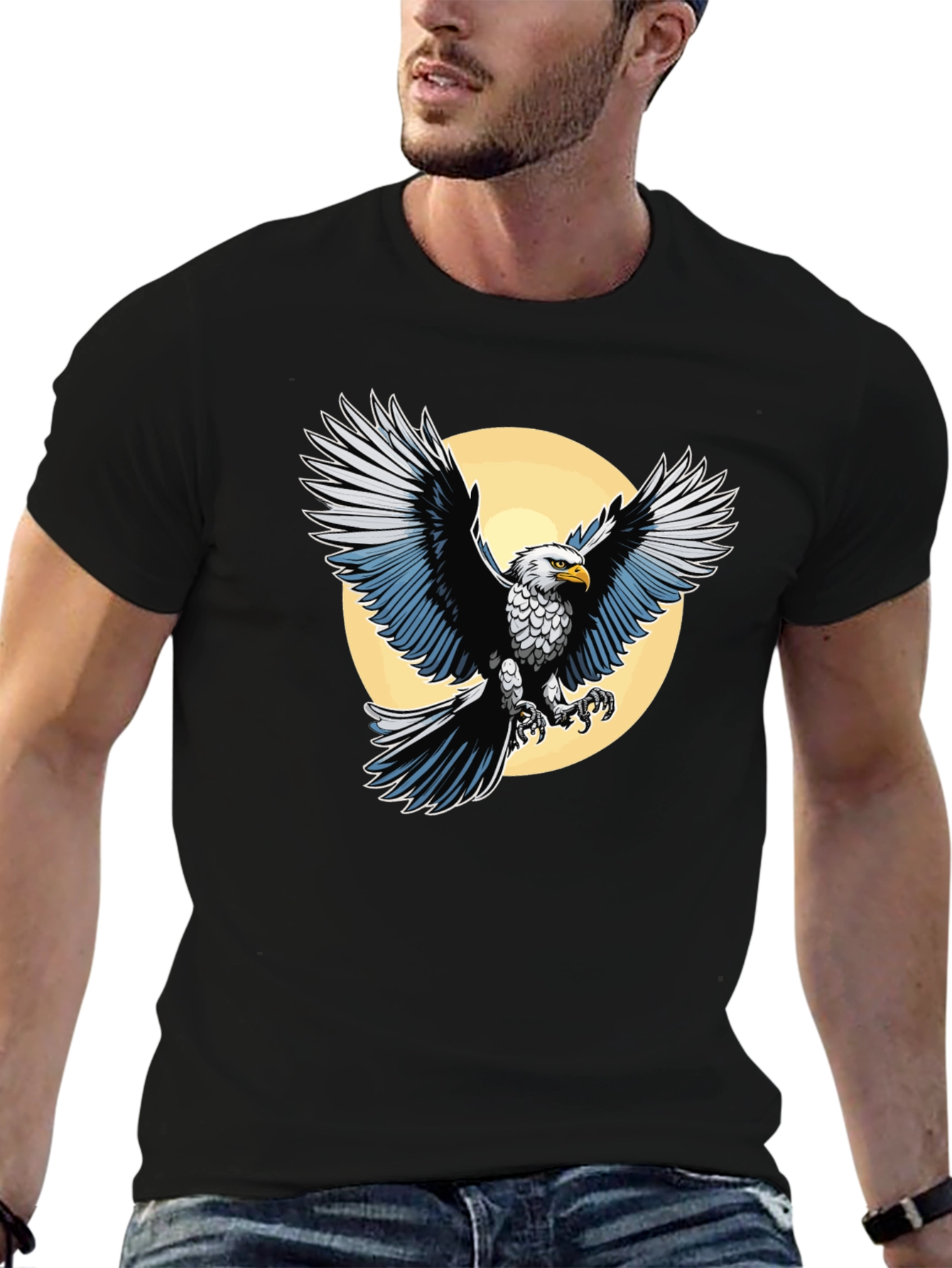 Eagle Graphic T-Shirt - Black Cotton Tee