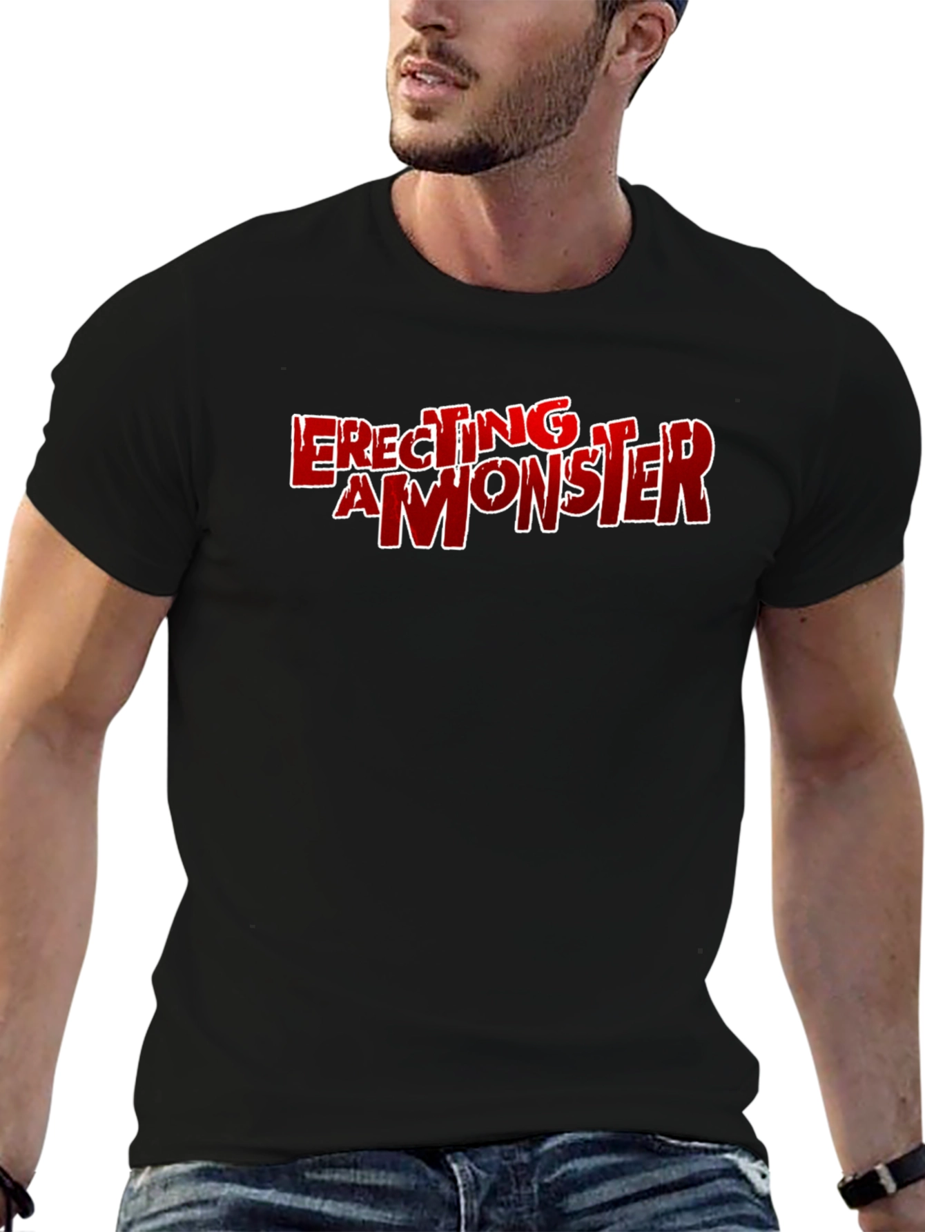 Erecting a Monster Graphic T-Shirt - Black