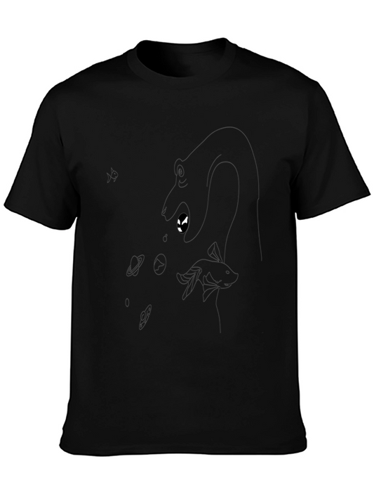 Black T-Shirt with Creature Design