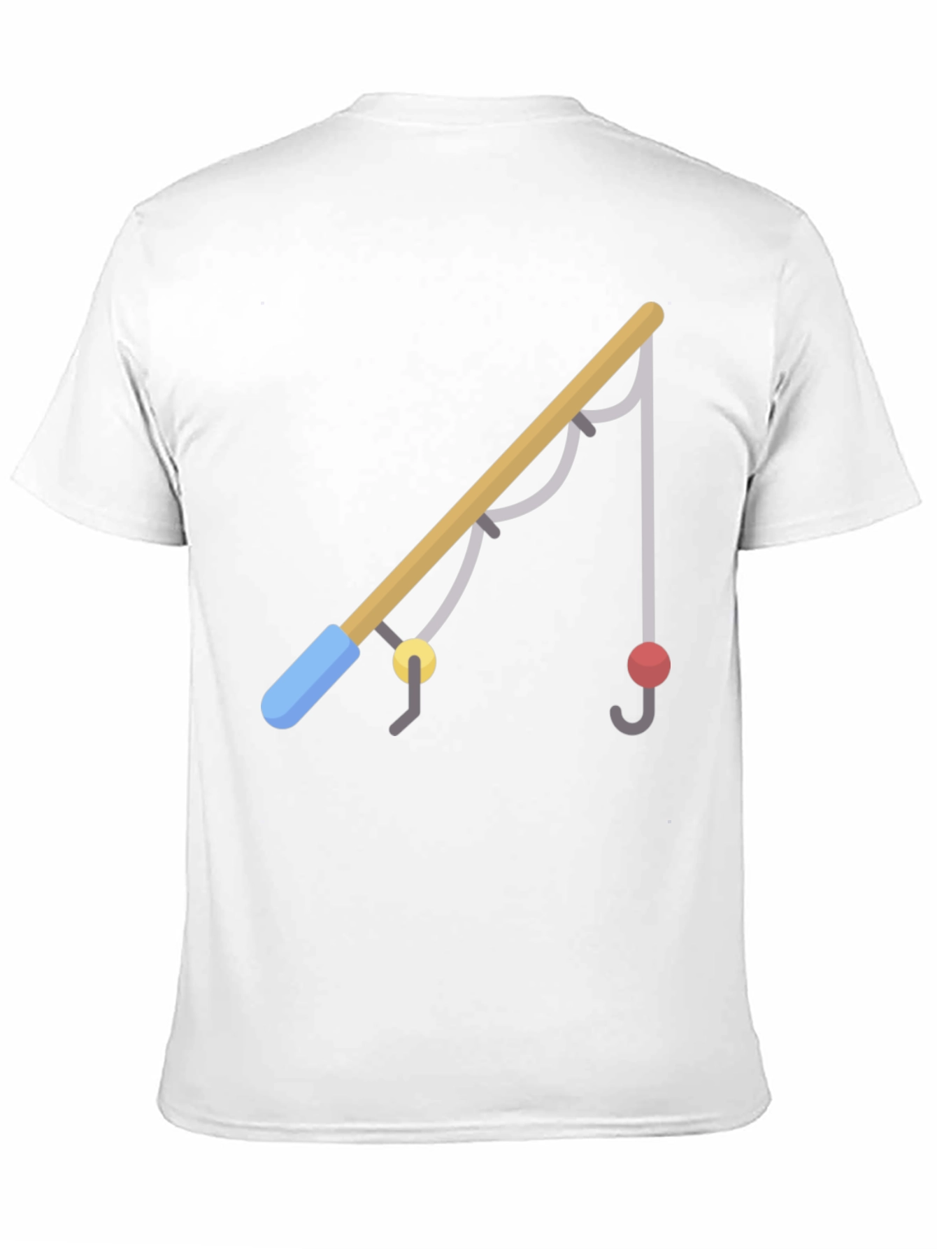 Fishing Rod Graphic Tee - Casual Black T-Shirt