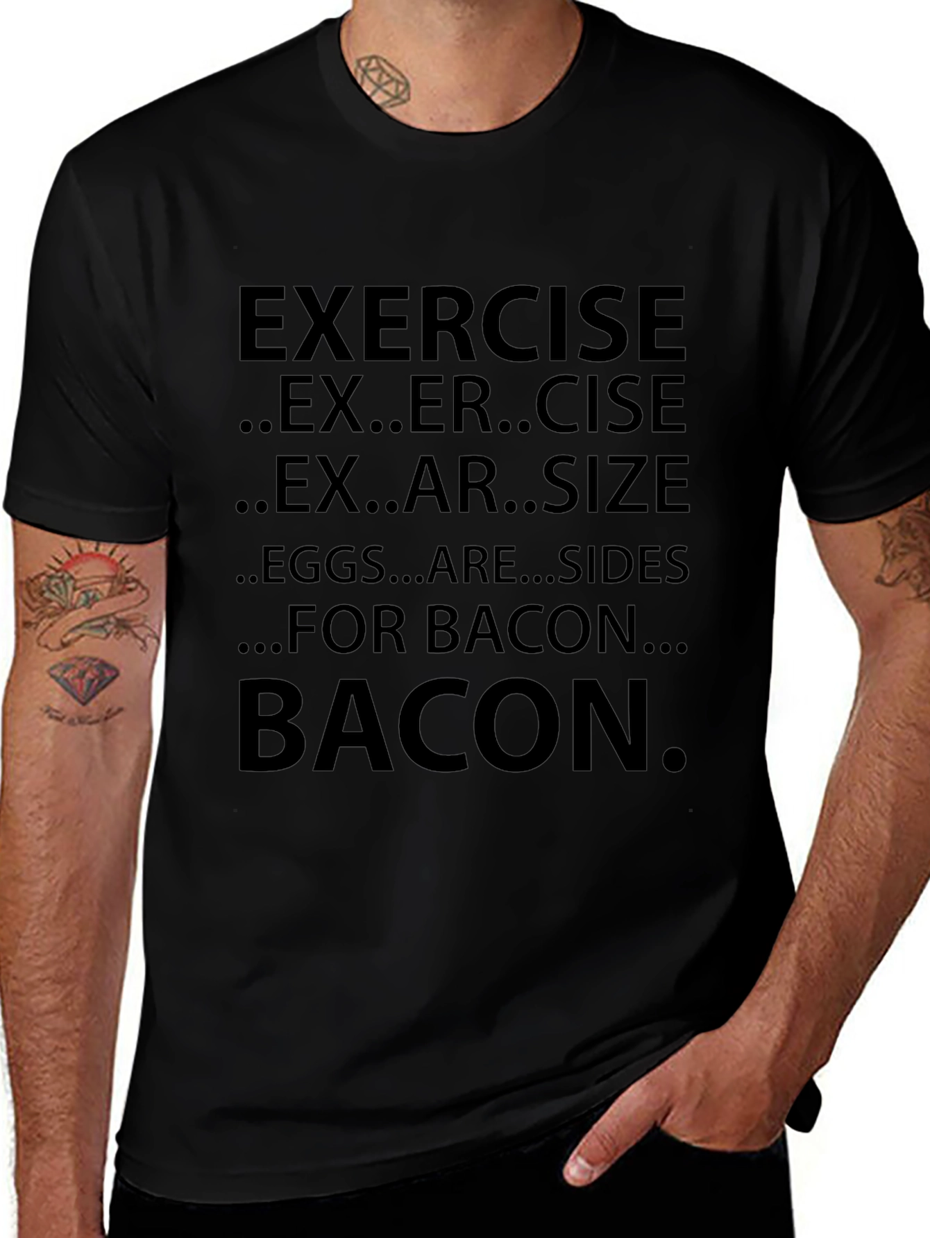 Bacon and Exercise Funny Graphic Tee
