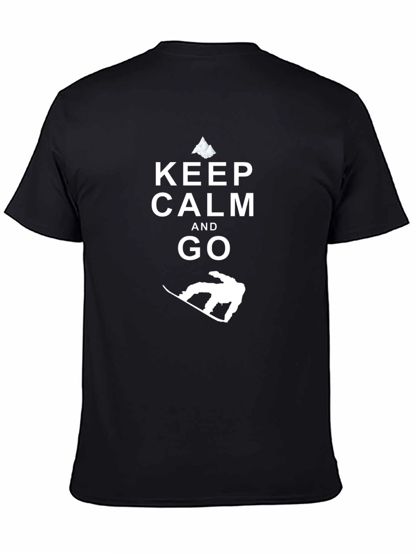 Keep Calm and Go Snowboarding Black T-Shirt