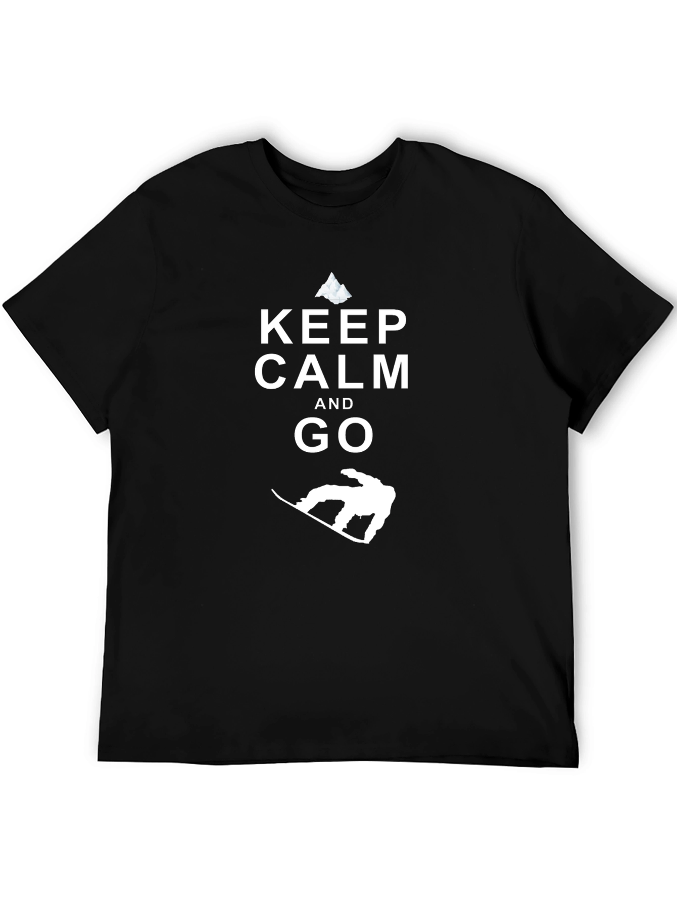 Keep Calm and Go Snowboarding Black T-Shirt
