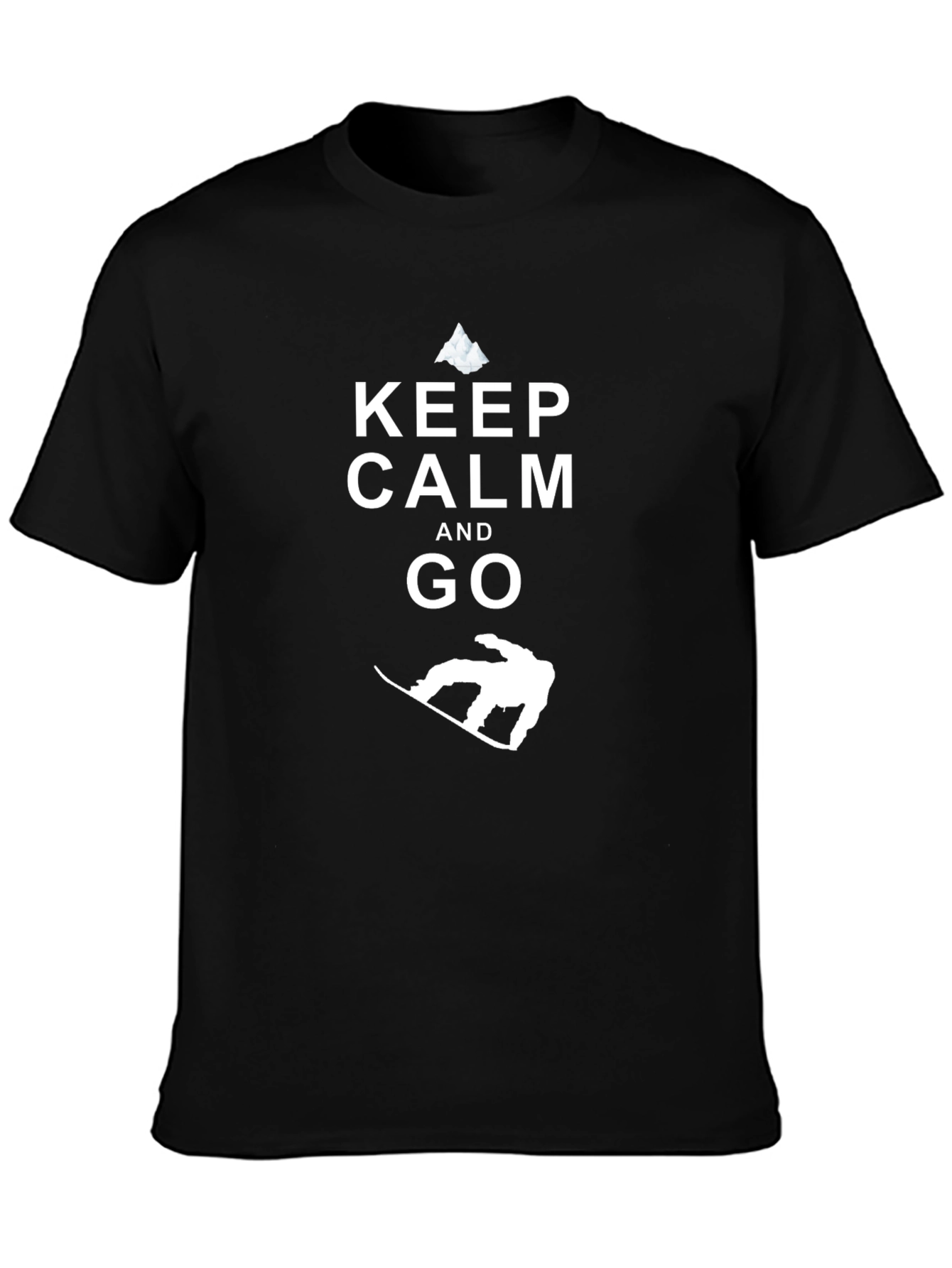 Keep Calm and Go Snowboarding Black T-Shirt