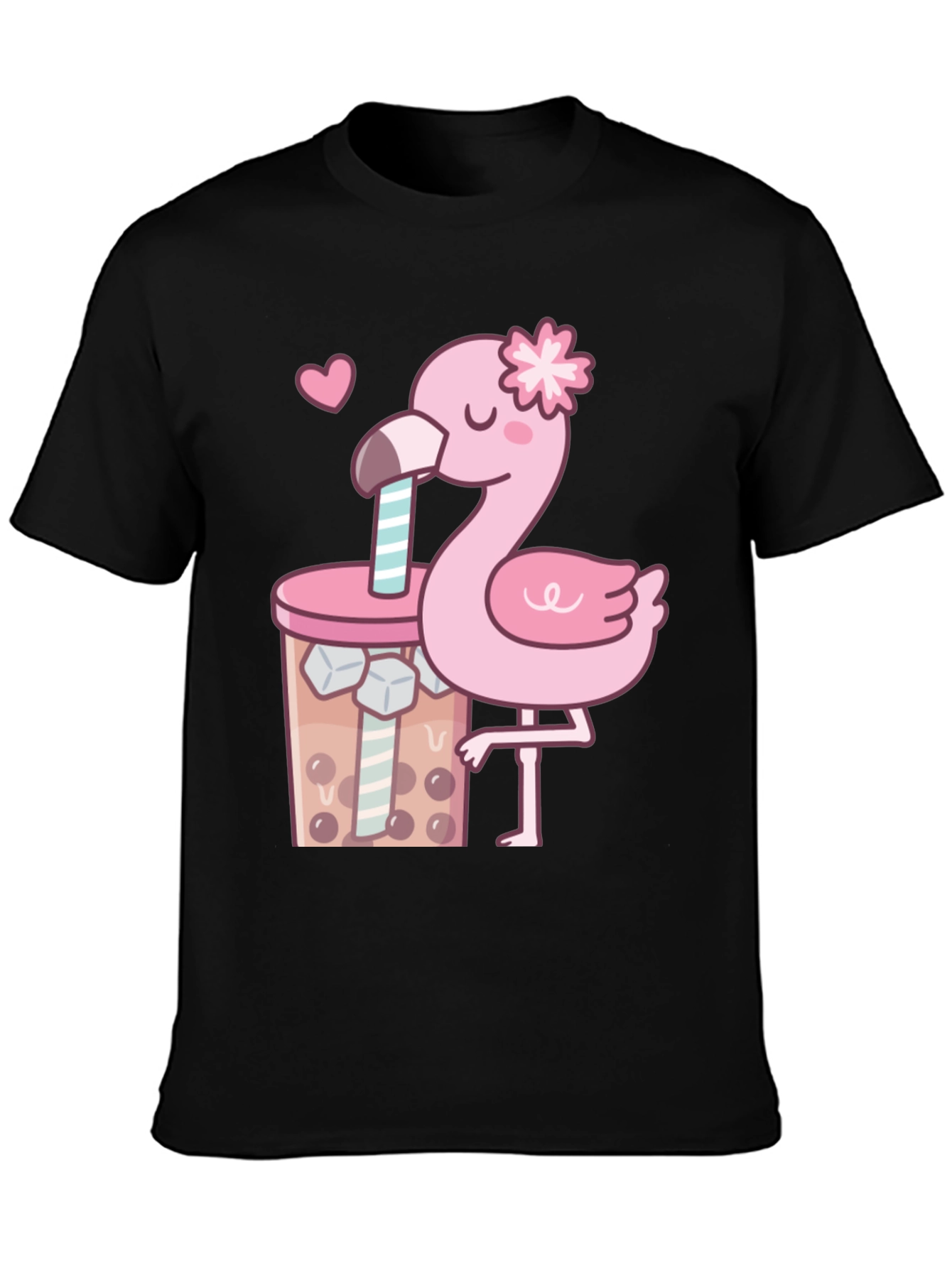 Cute Flamingo Bubble Tea Graphic Tee