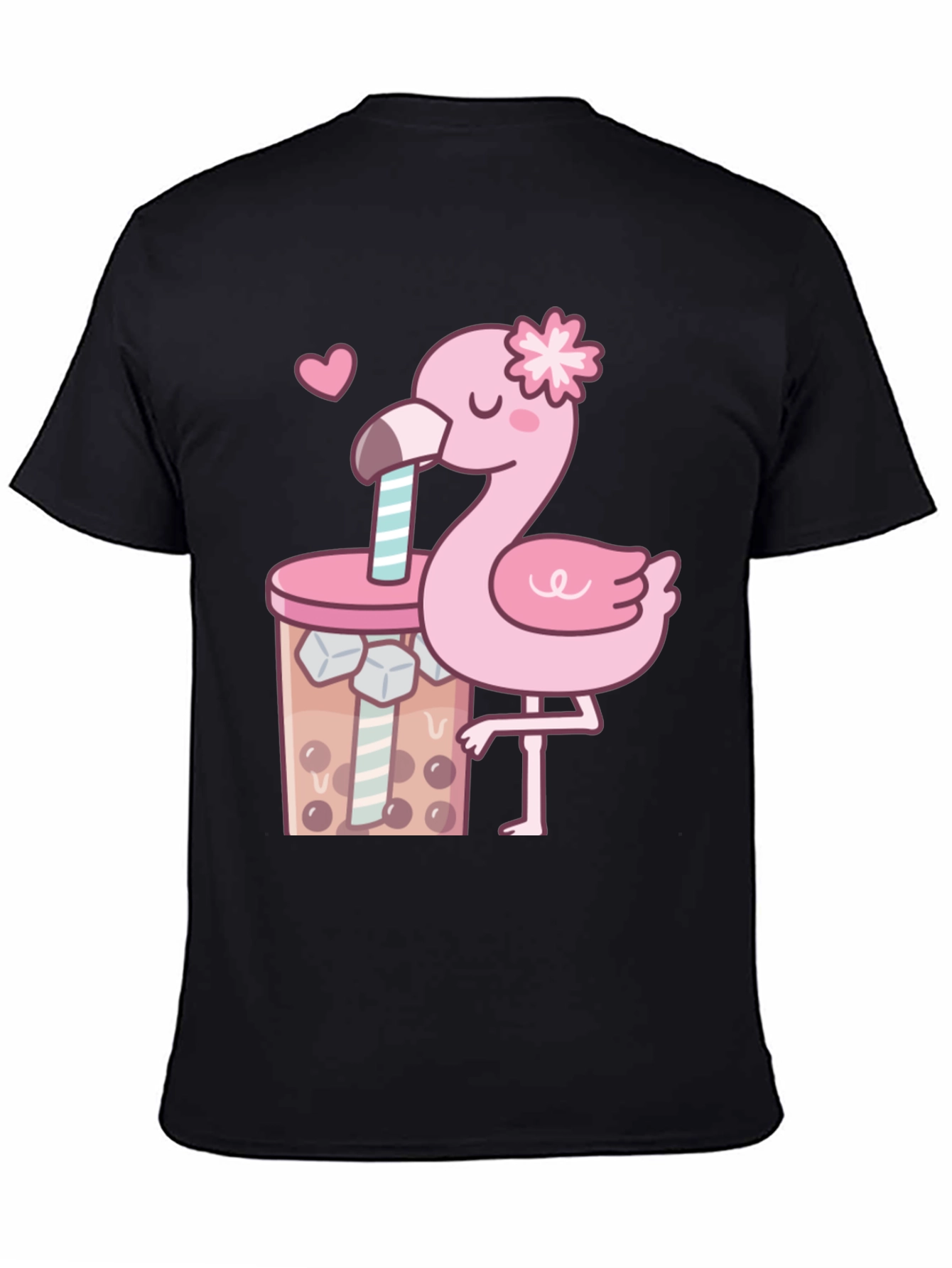 Cute Flamingo Bubble Tea Graphic Tee