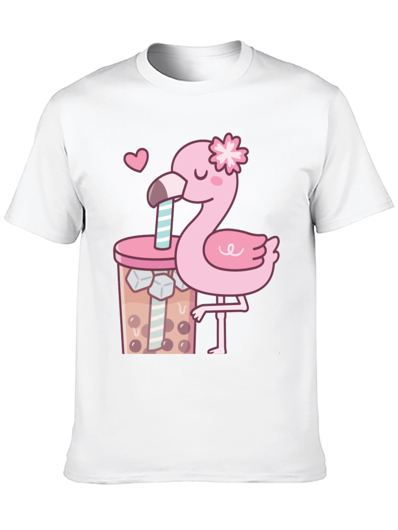 Cute Flamingo Bubble Tea Graphic Tee