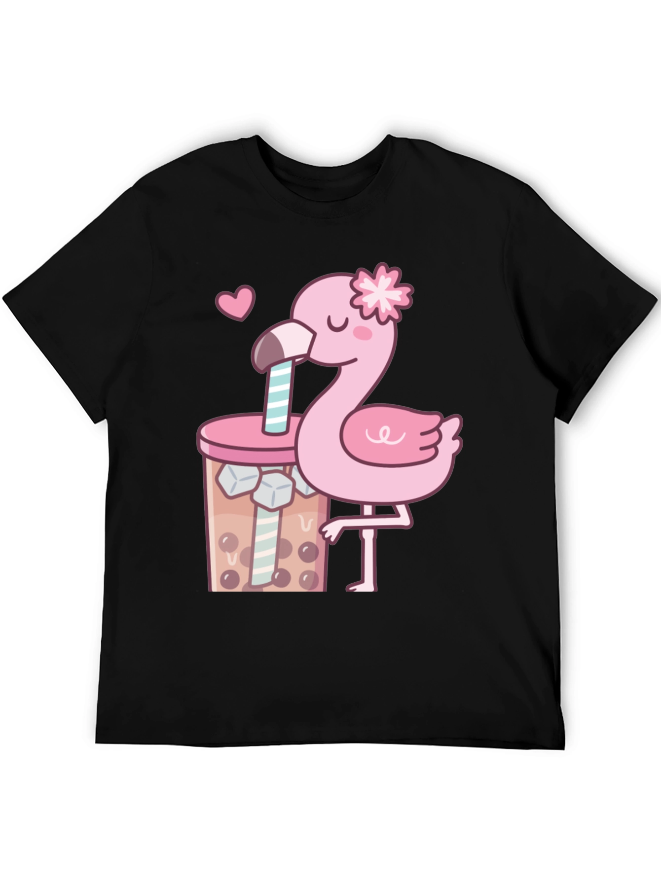 Cute Flamingo Bubble Tea Graphic Tee