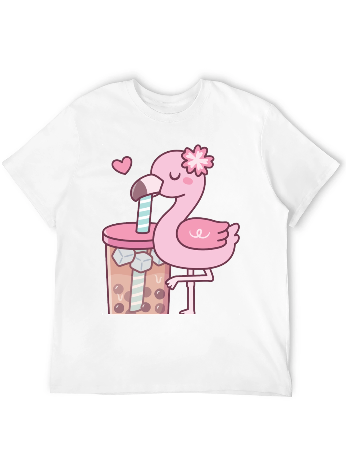 Cute Flamingo Bubble Tea Graphic Tee