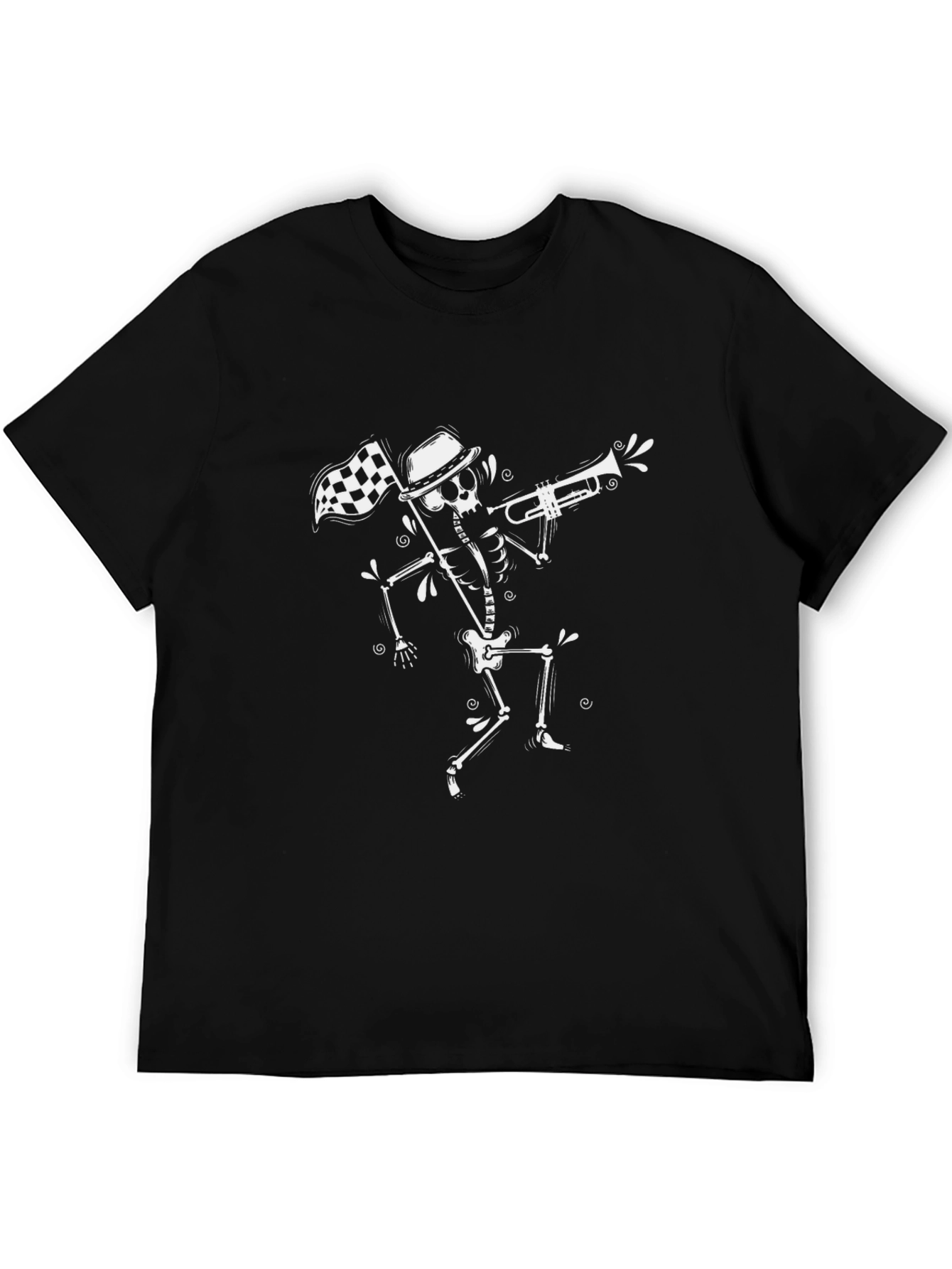Skeleton Musician Graphic T-Shirt
