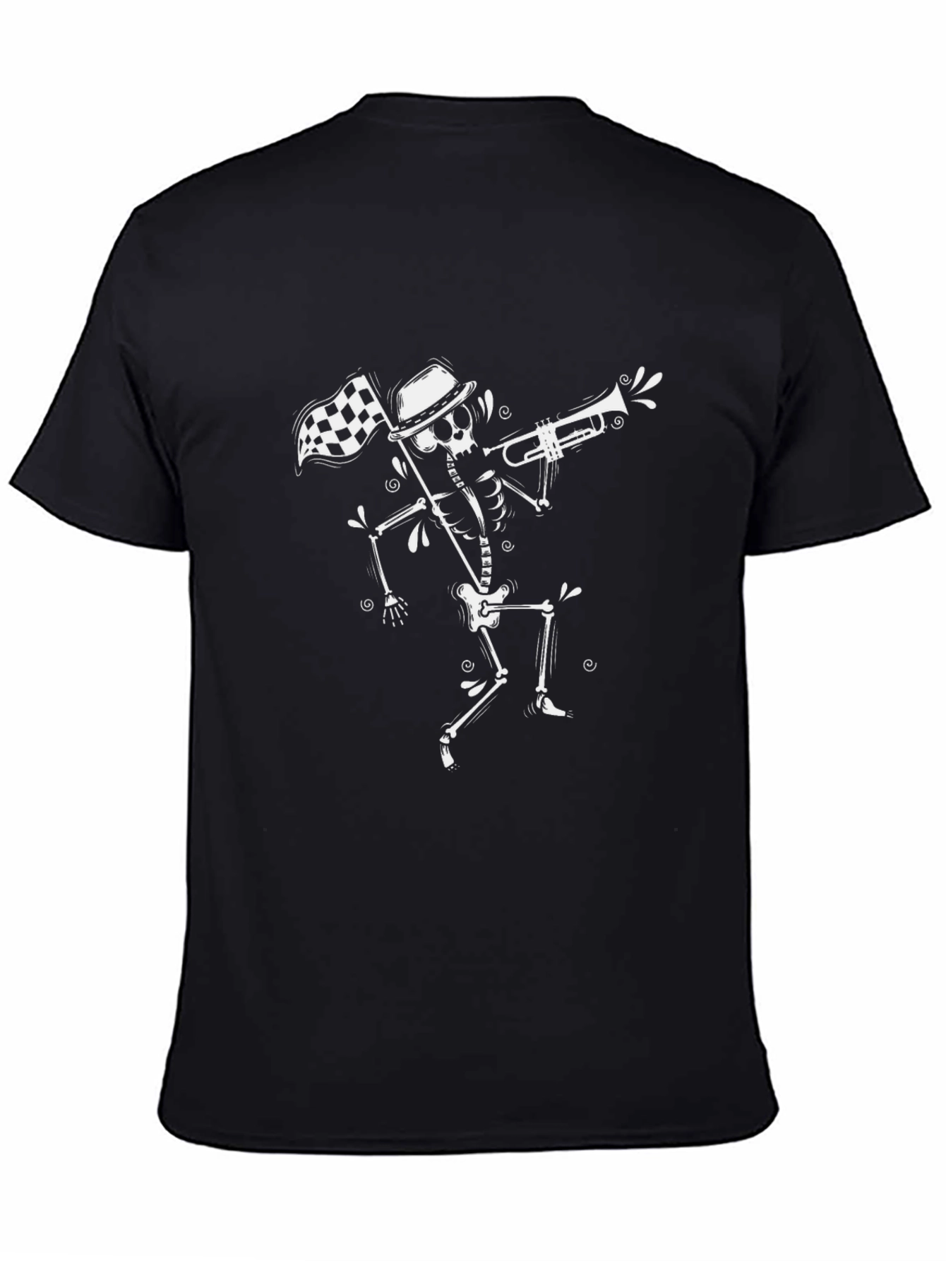 Skeleton Musician Graphic T-Shirt