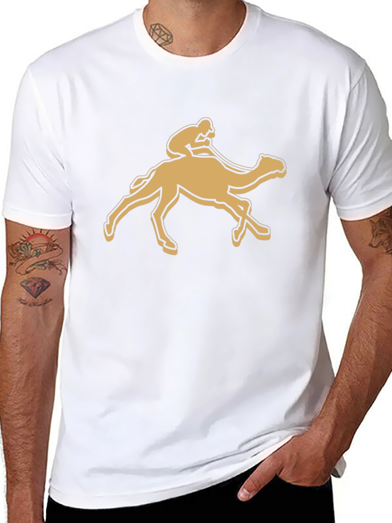 Camel Rider Graphic Tee - Stylish Black T-Shirt