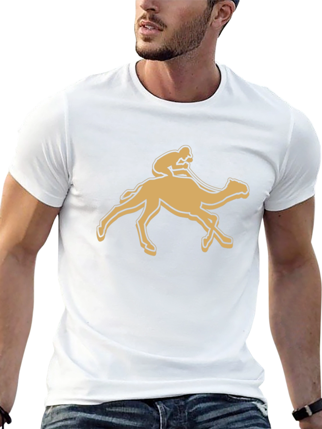 Camel Rider Graphic Tee - Stylish Black T-Shirt