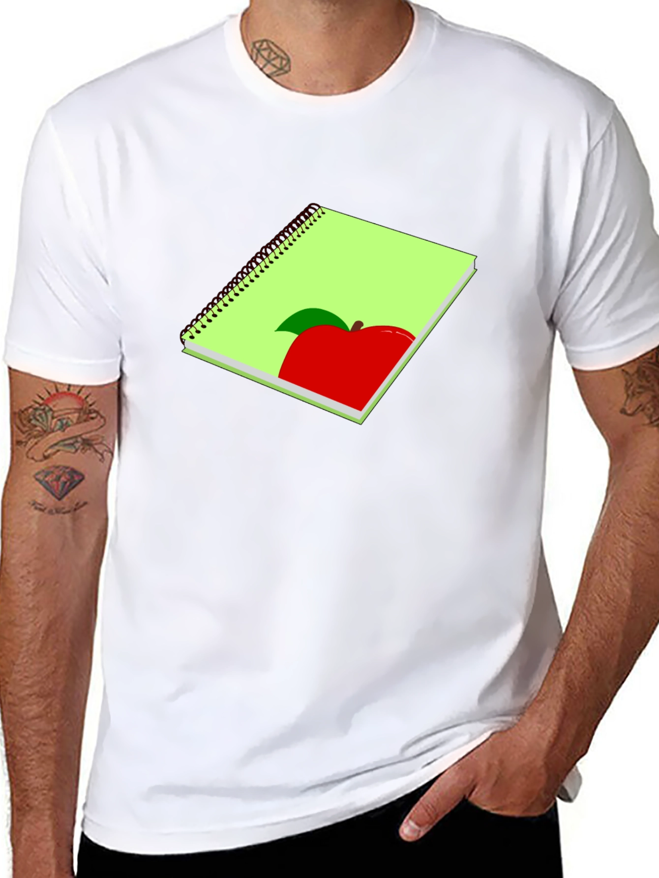 Apple Notebook Graphic Tee - Casual Style
