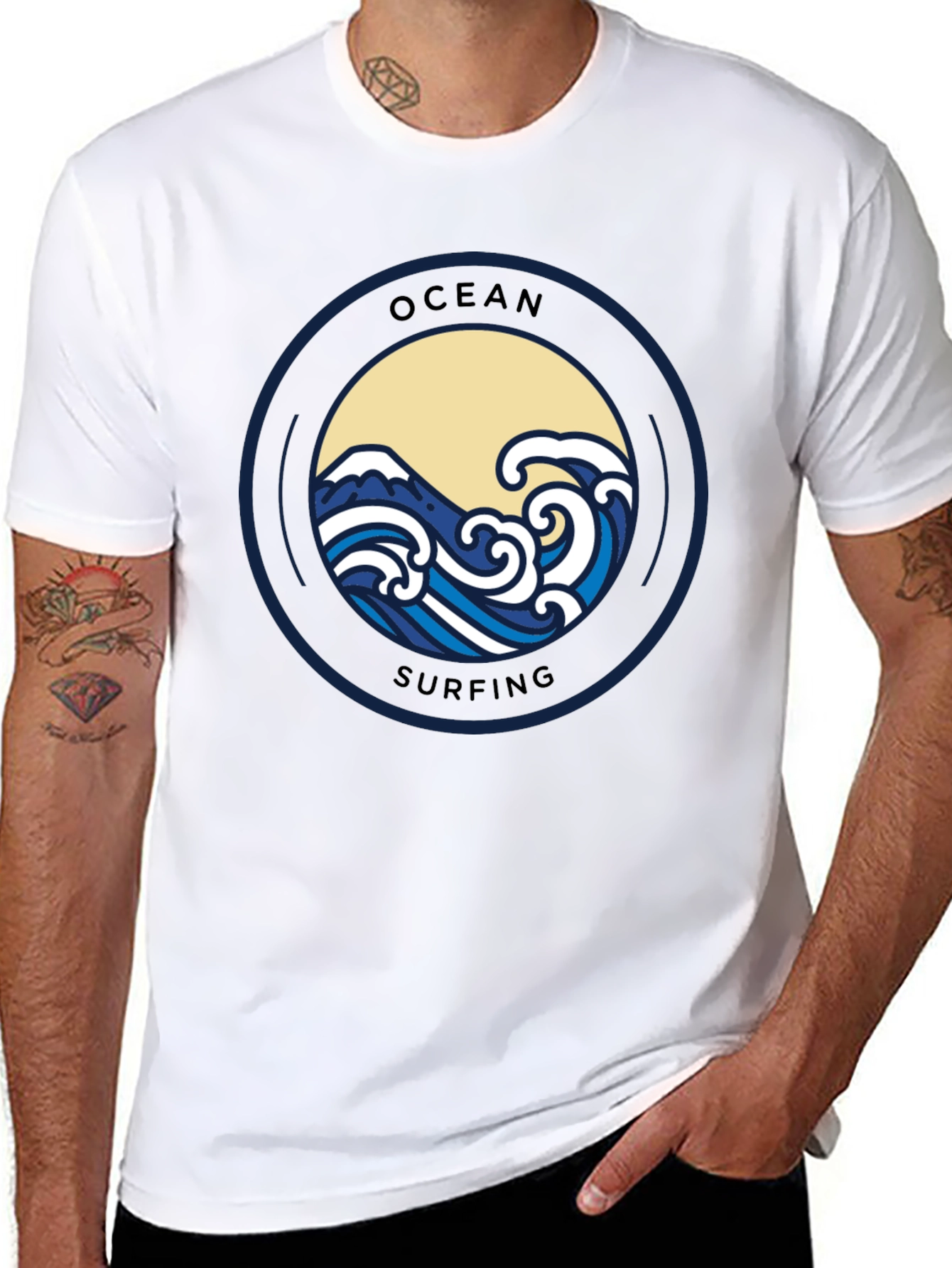 Ocean Surfing Graphic Tee - Black