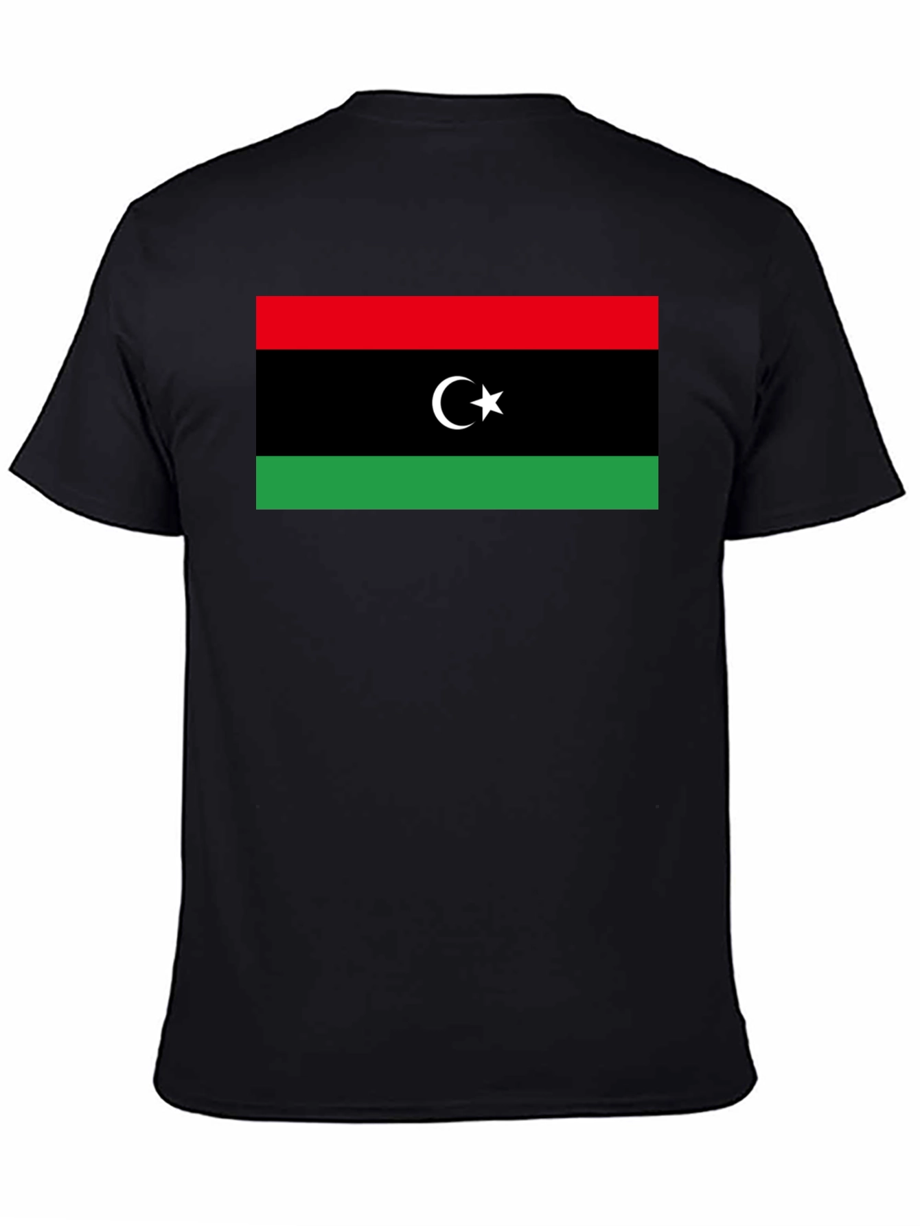 Libya Flag T-Shirt - Black Cotton Tee