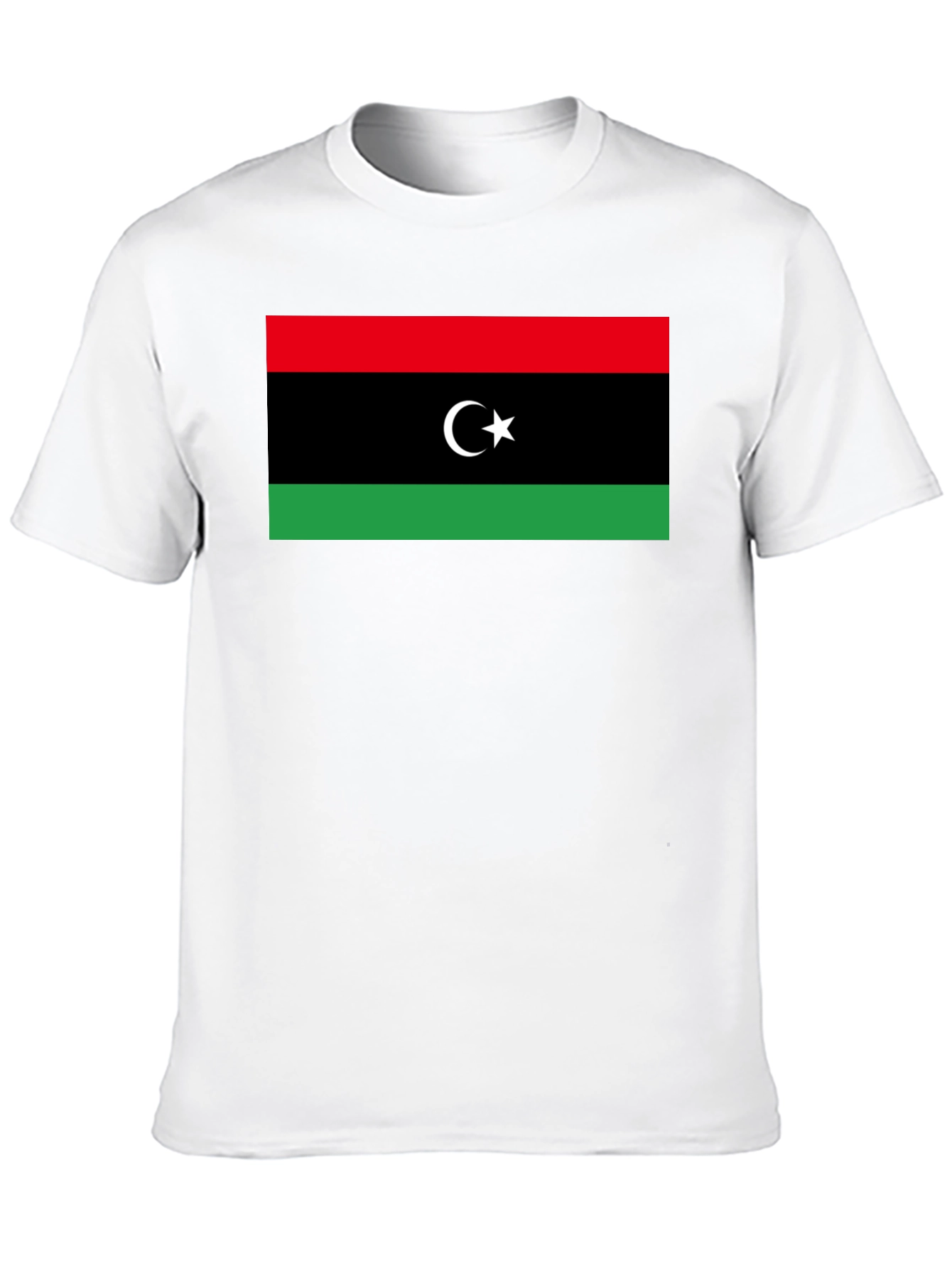 Libya Flag T-Shirt - Black Cotton Tee