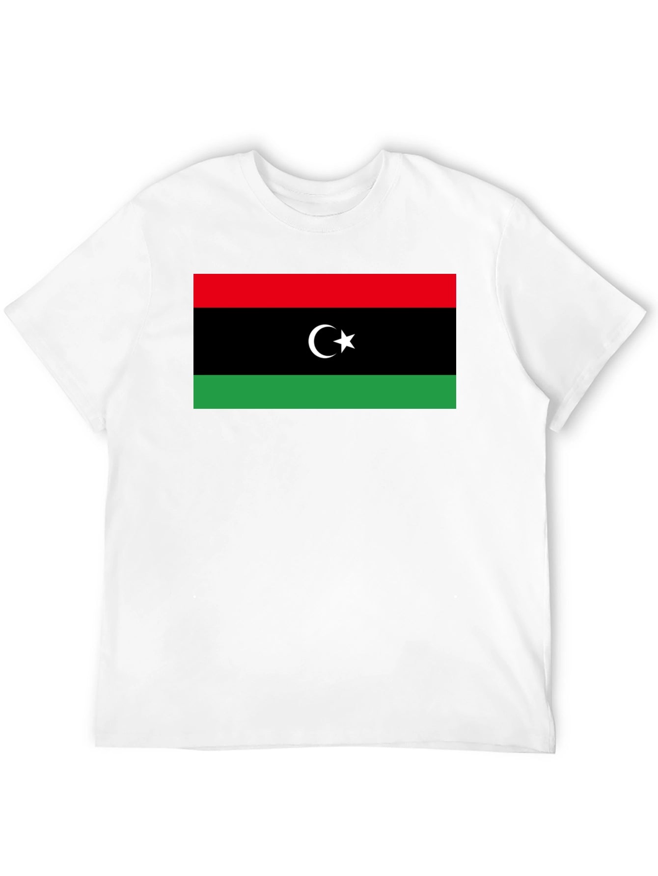 Libya Flag T-Shirt - Black Cotton Tee