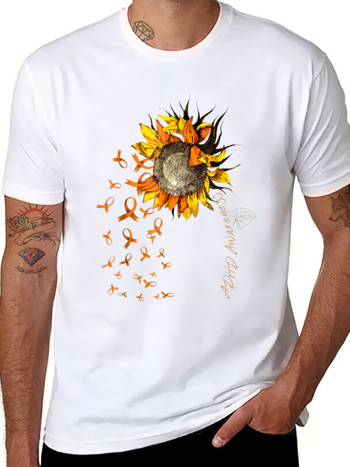 ADHD Awareness Sunflower Ribbon T-Shirt