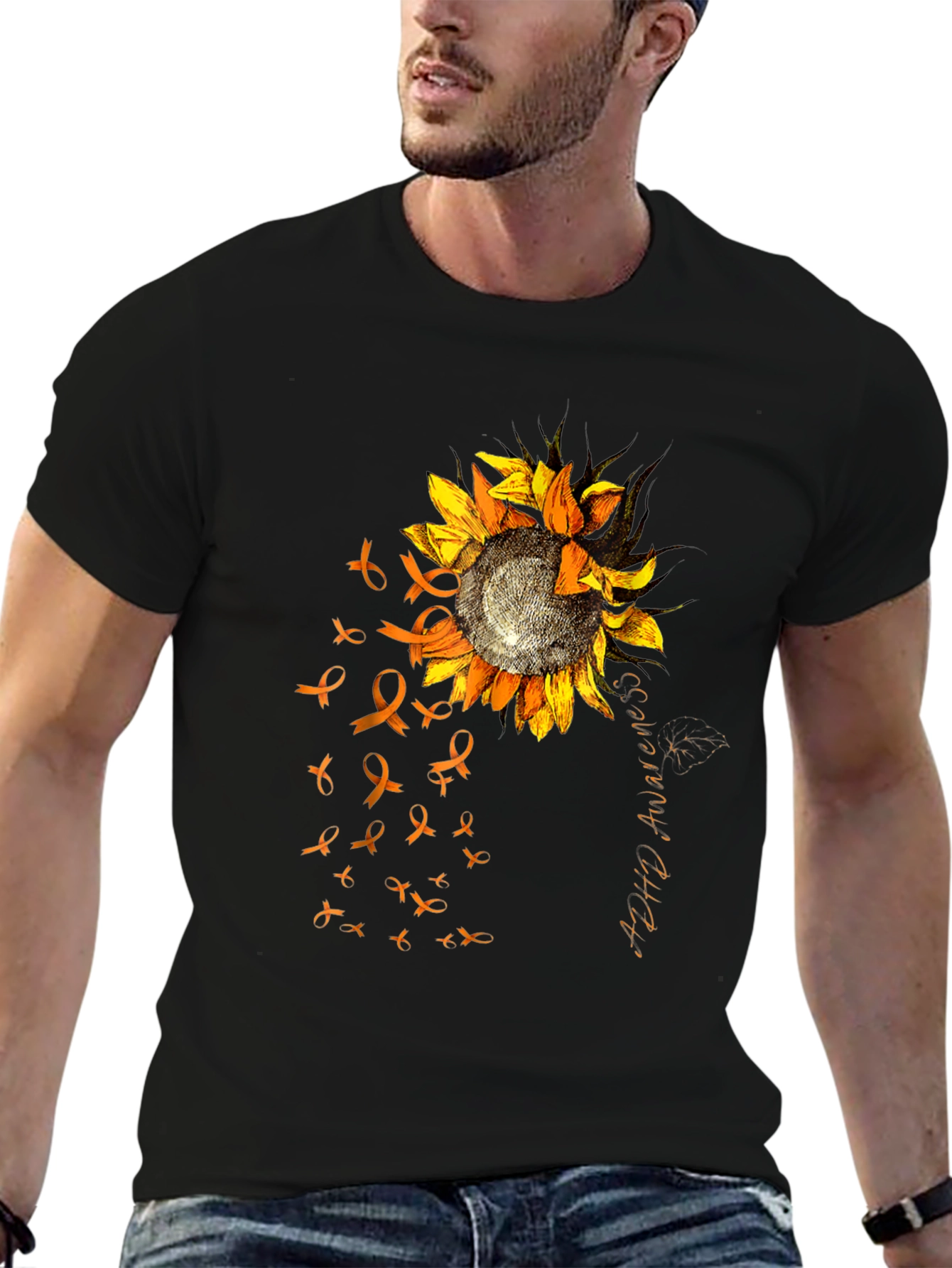 ADHD Awareness Sunflower Ribbon T-Shirt