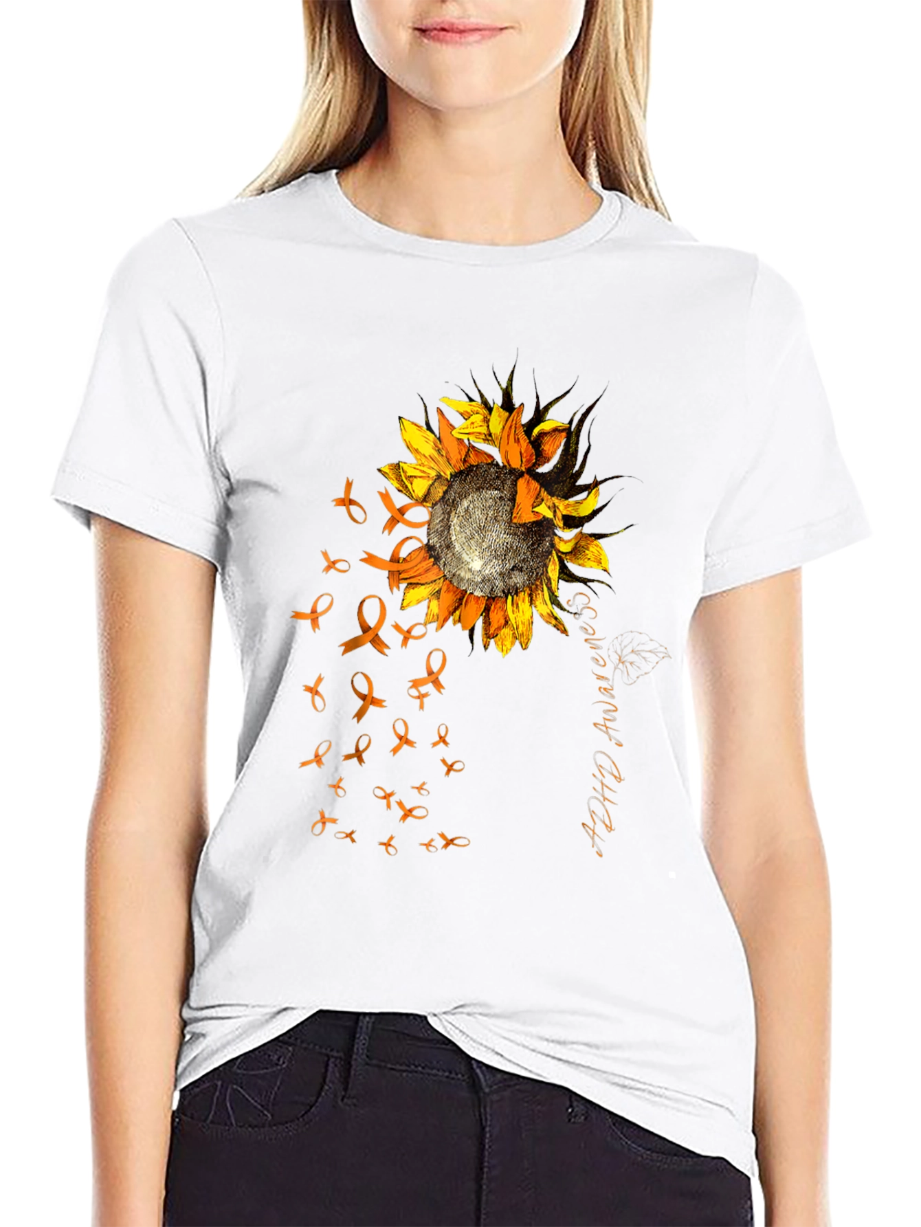 ADHD Awareness Sunflower Ribbon T-Shirt