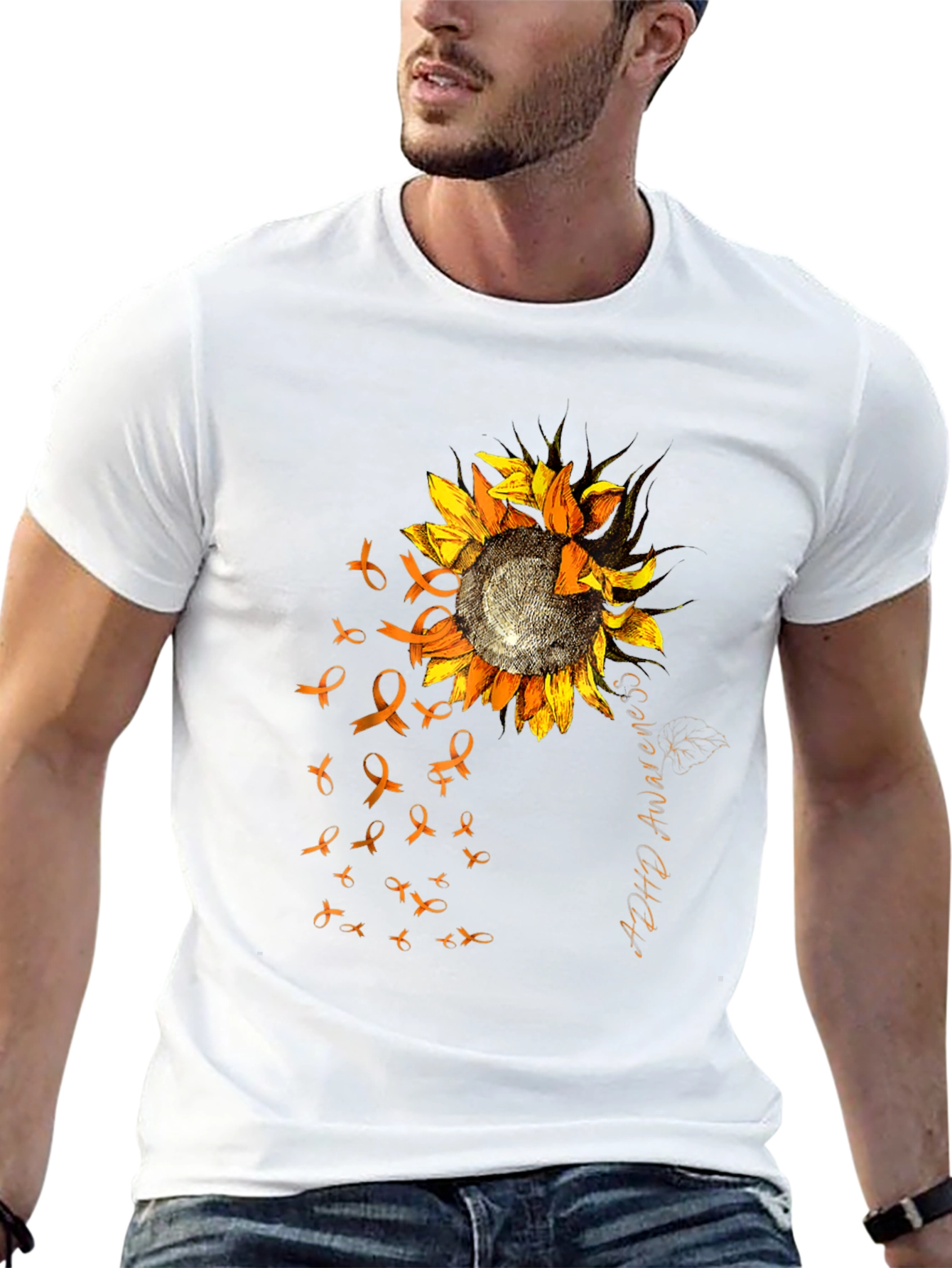 ADHD Awareness Sunflower Ribbon T-Shirt