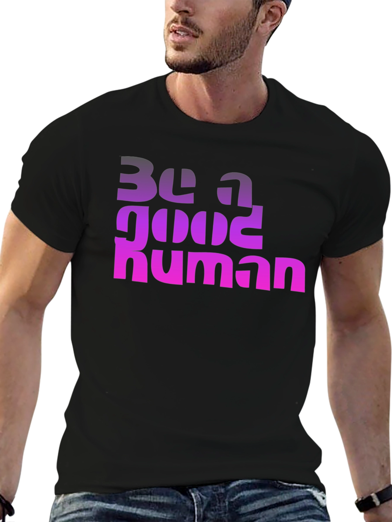 Be a Good Human Graphic T-Shirt - Black