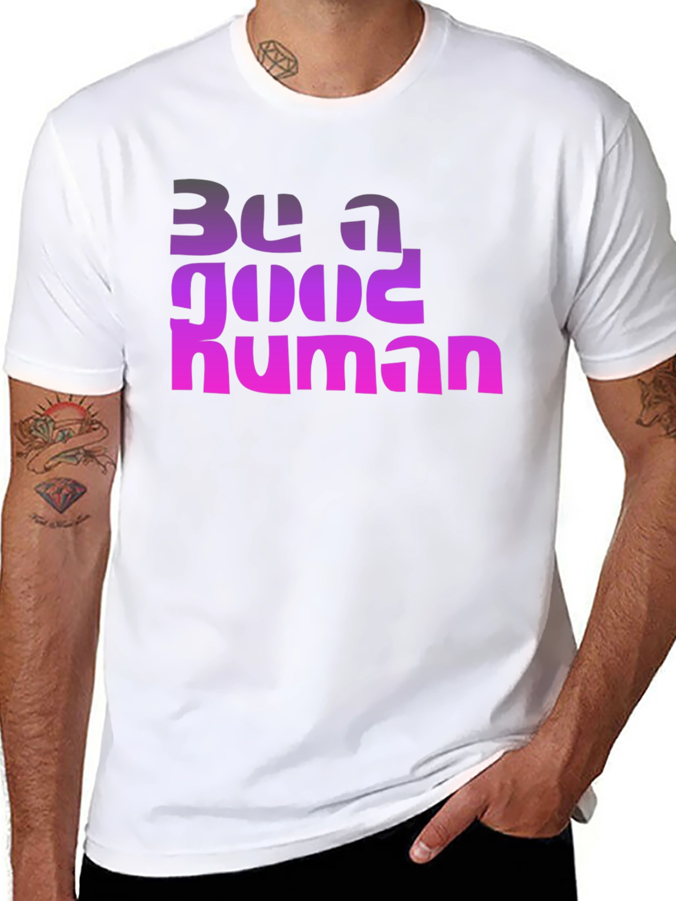 Be a Good Human Graphic T-Shirt - Black
