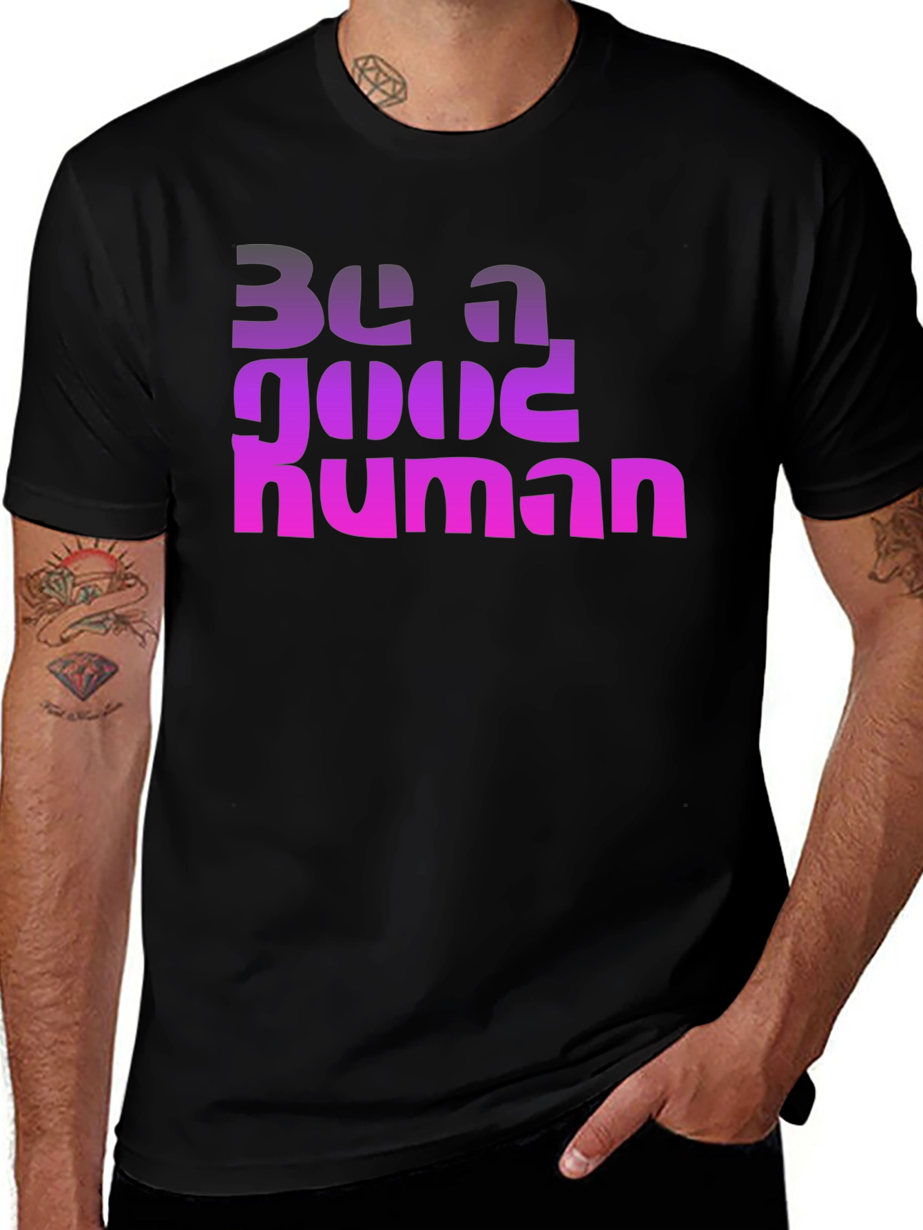 Be a Good Human Graphic T-Shirt - Black
