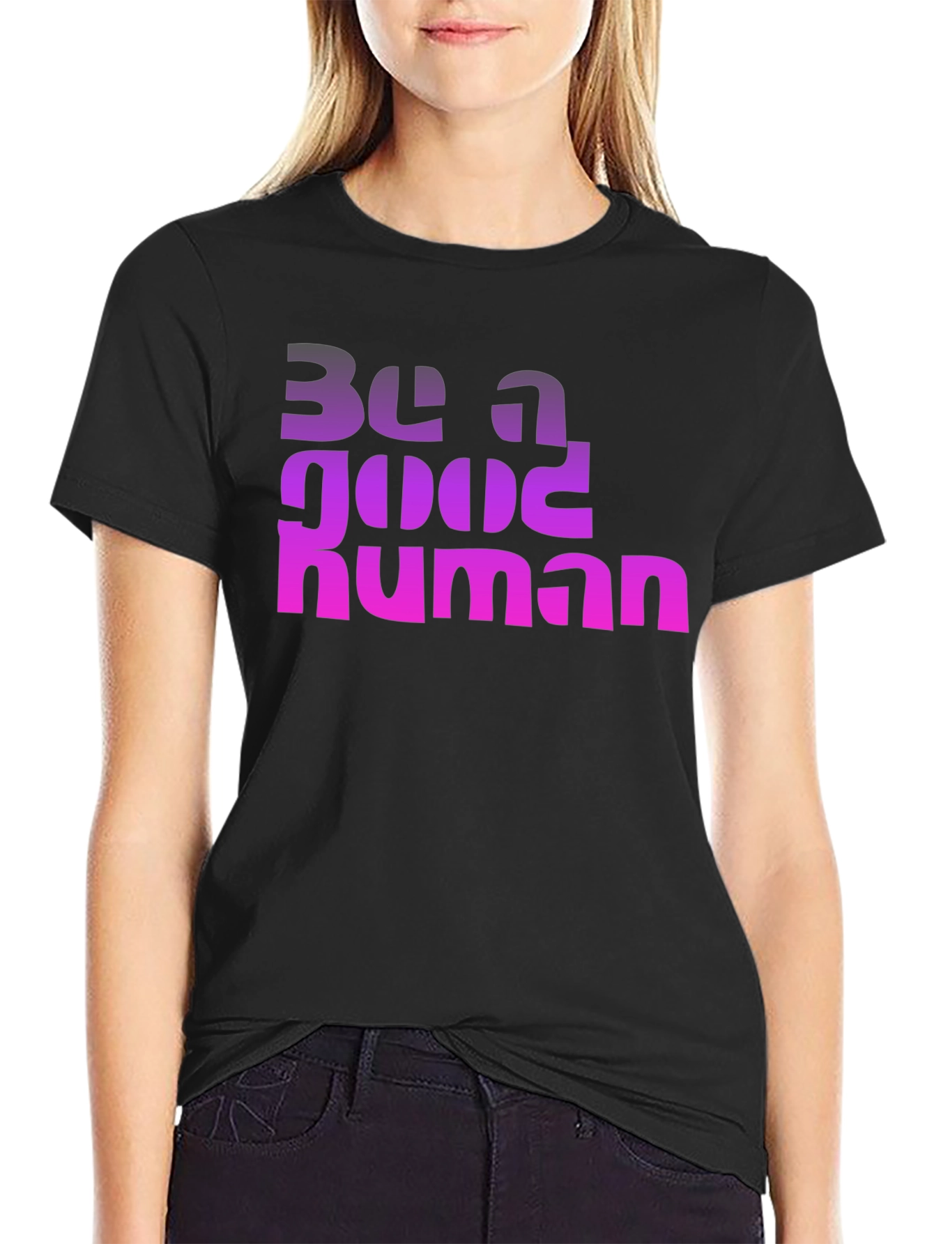 Be a Good Human Graphic T-Shirt - Black