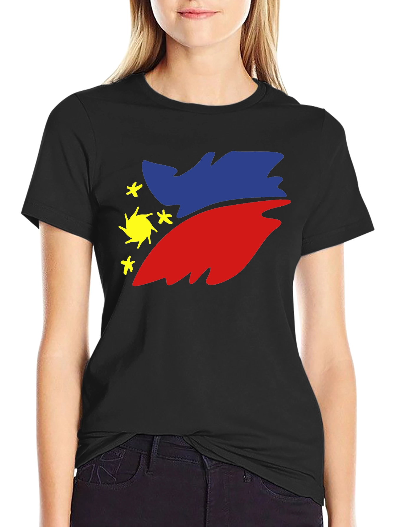 Philippines Flag Graphic Tee - Black
