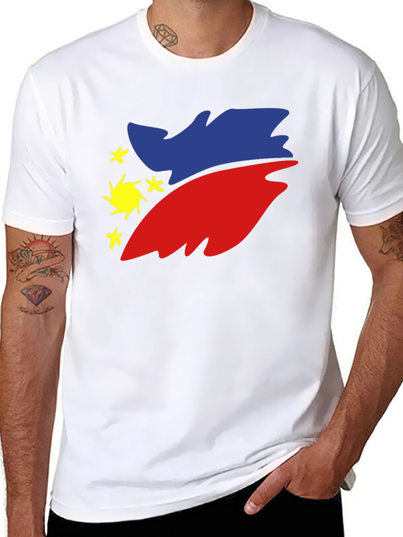 Philippines Flag Graphic Tee - Black