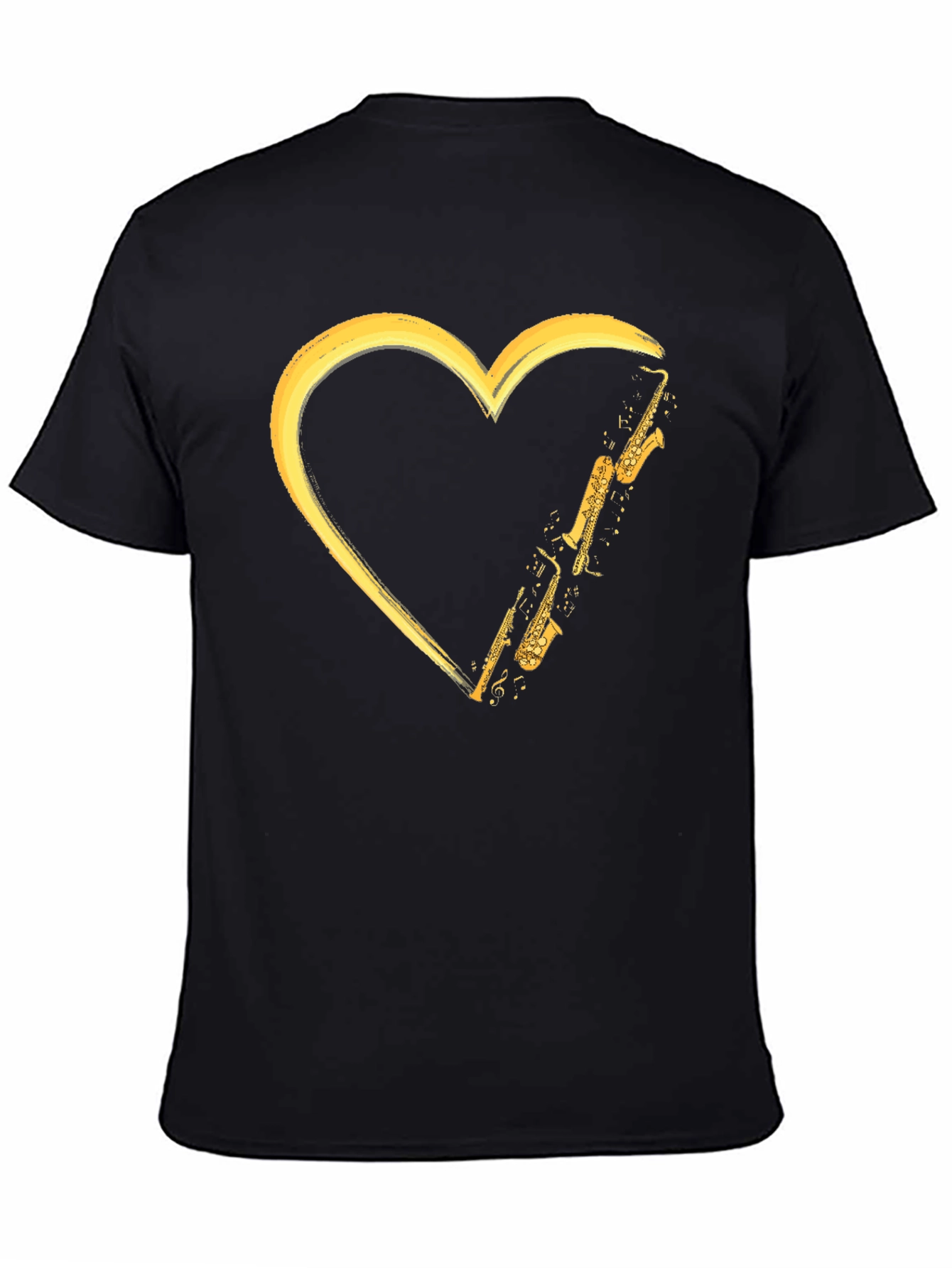 Saxophone Heart Graphic Tee - Musicians Love