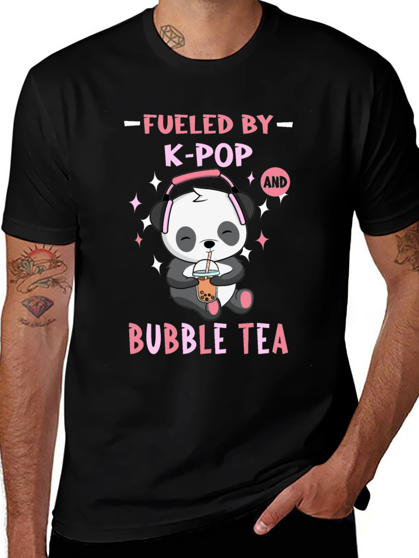 Fueled by K-Pop & Bubble Tea Panda T-Shirt