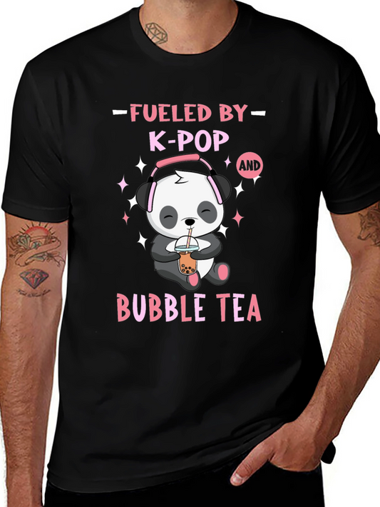 Fueled by K-Pop & Bubble Tea Panda T-Shirt