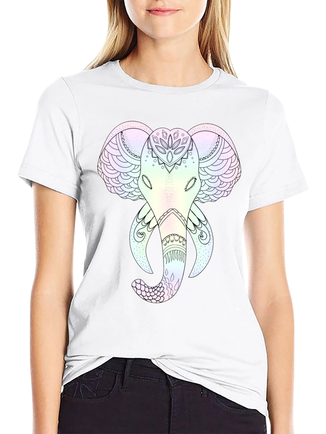Elephant Mandala Graphic Tee - Stylish and Unique