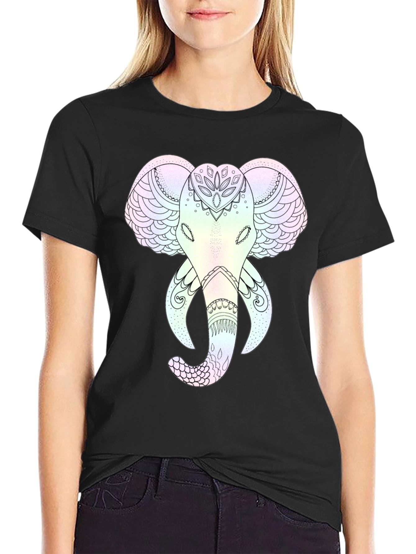 Elephant Mandala Graphic Tee - Stylish and Unique