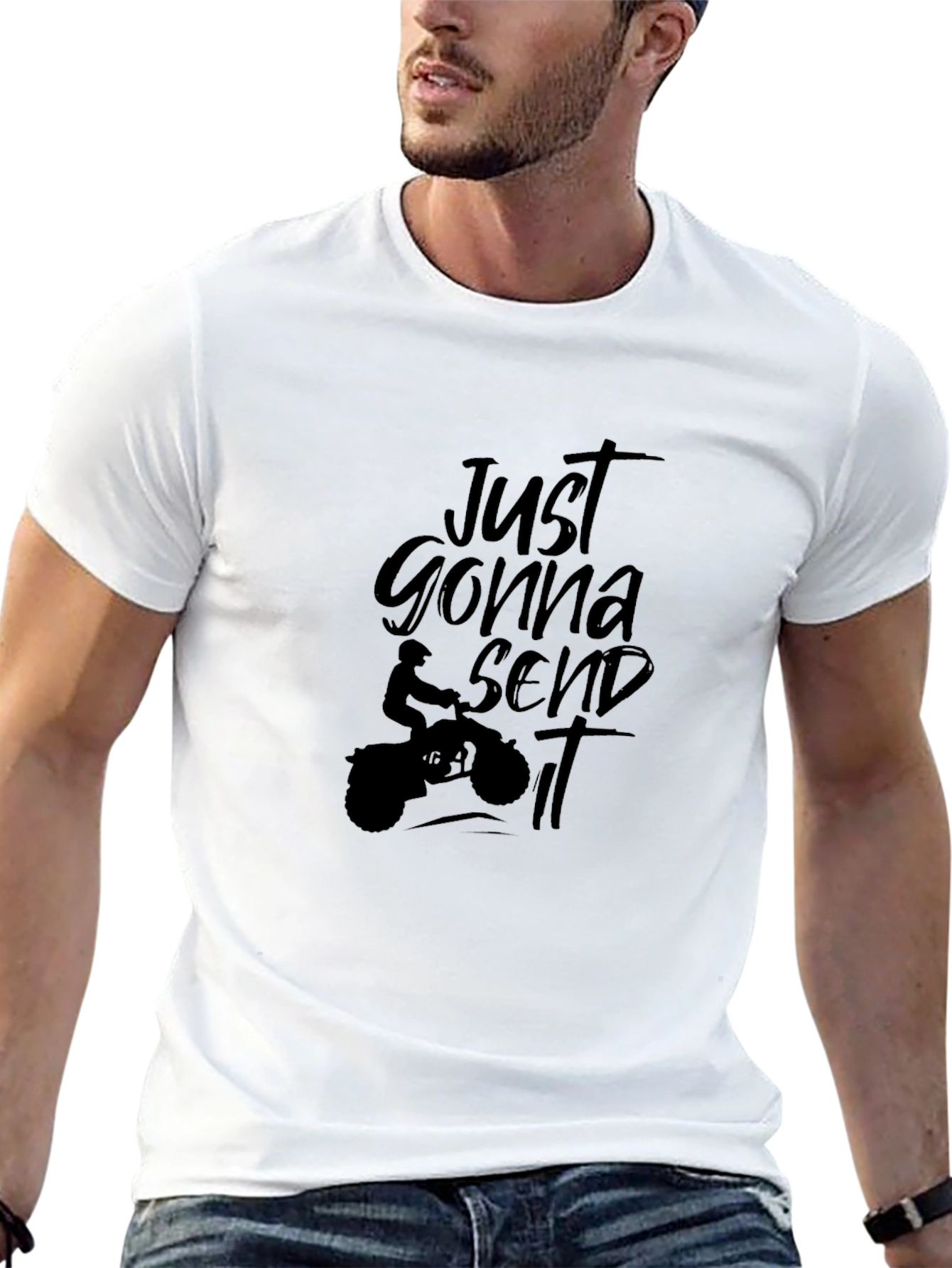 Just Gonna Send It T-Shirt Black Motorcycle