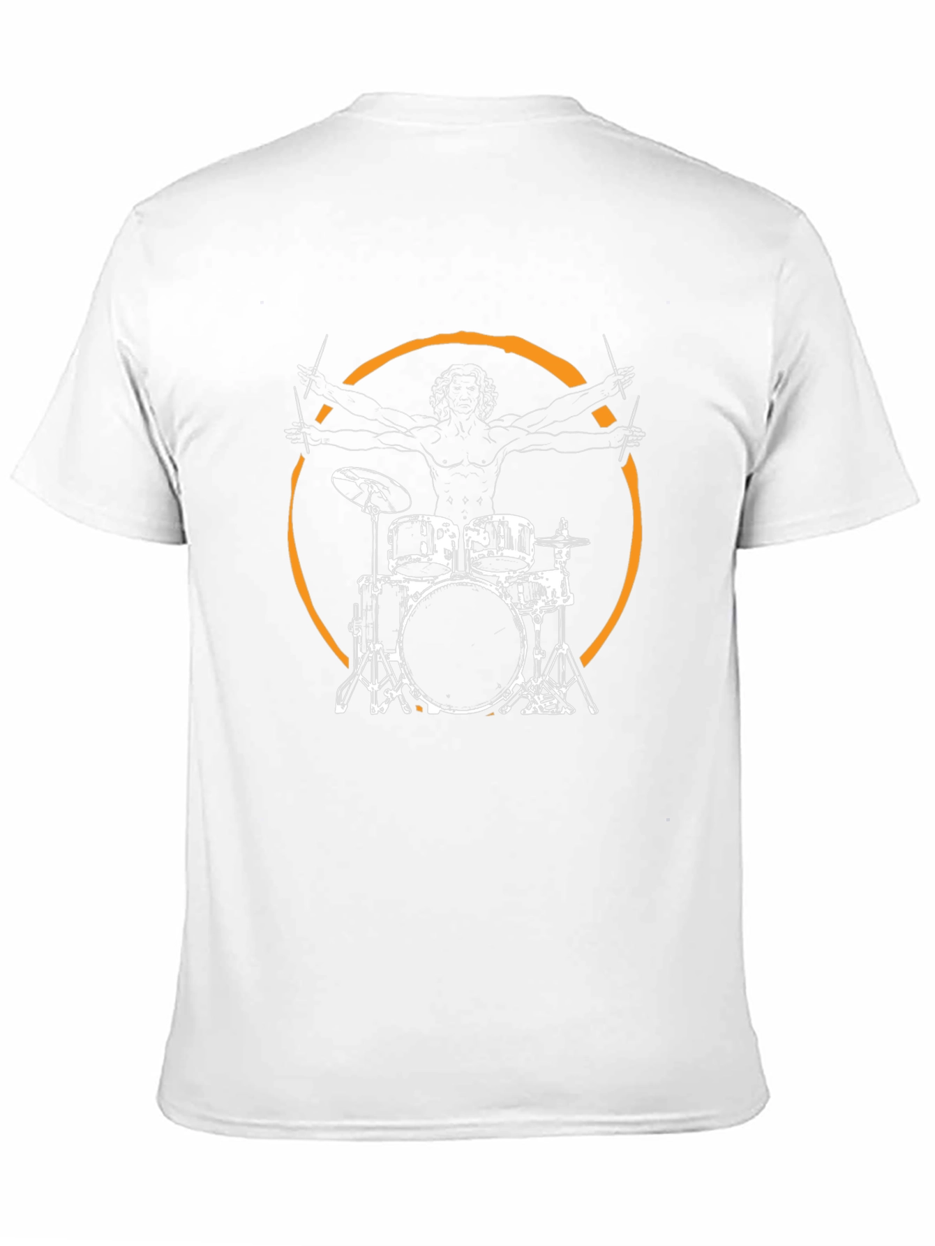 Drummer Vitruvian Man Black T-Shirt