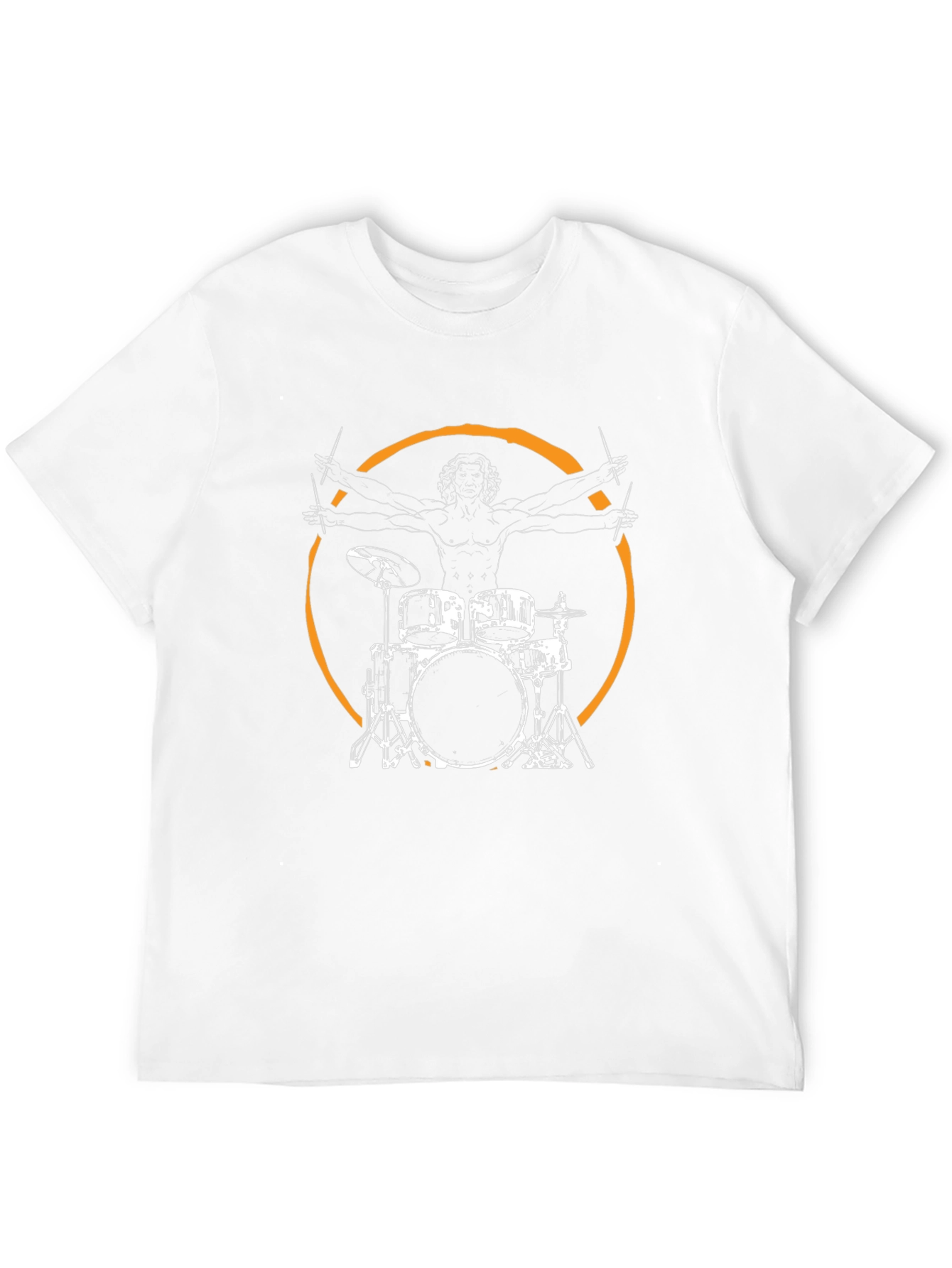 Drummer Vitruvian Man Black T-Shirt