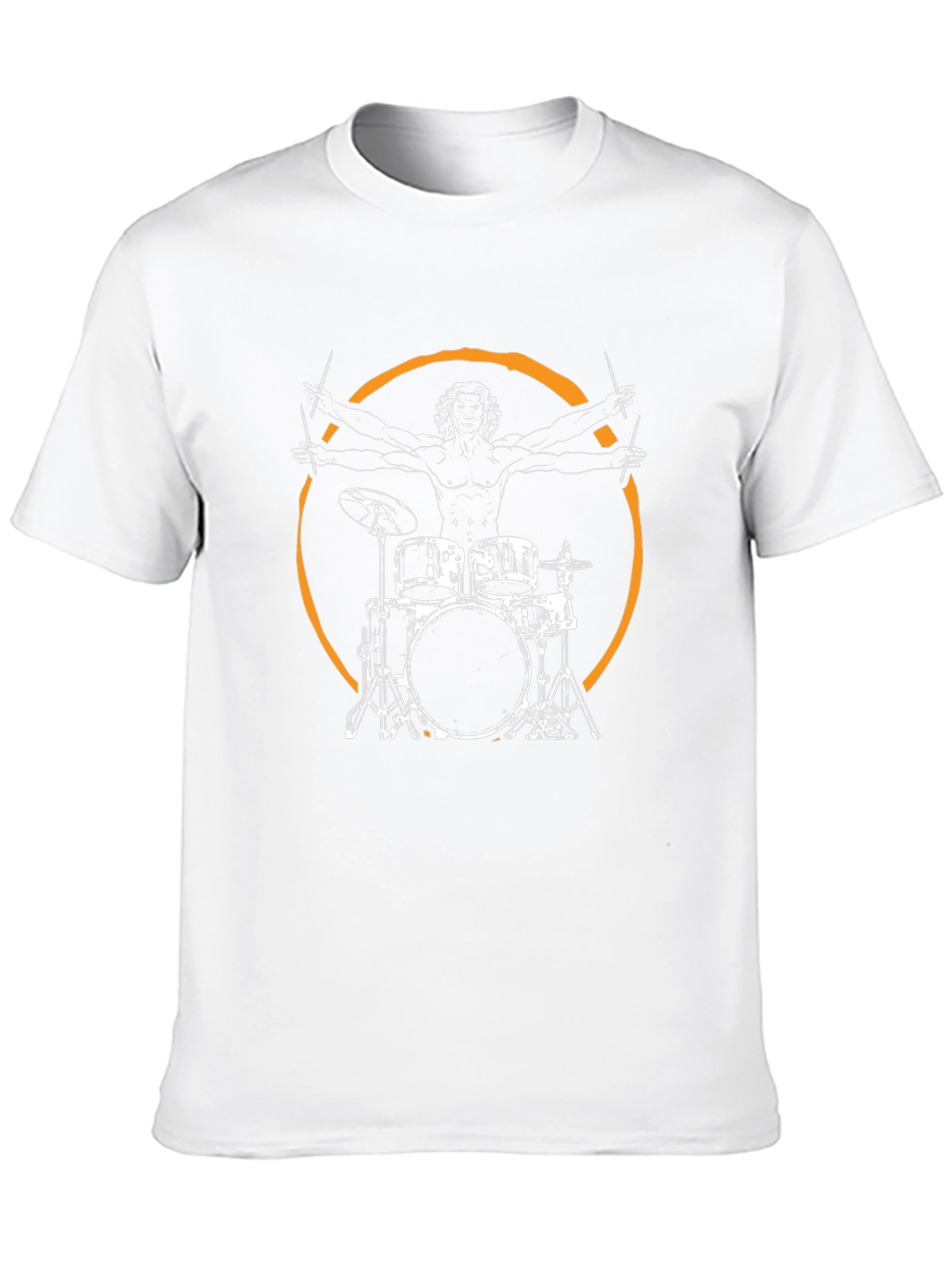 Drummer Vitruvian Man Black T-Shirt