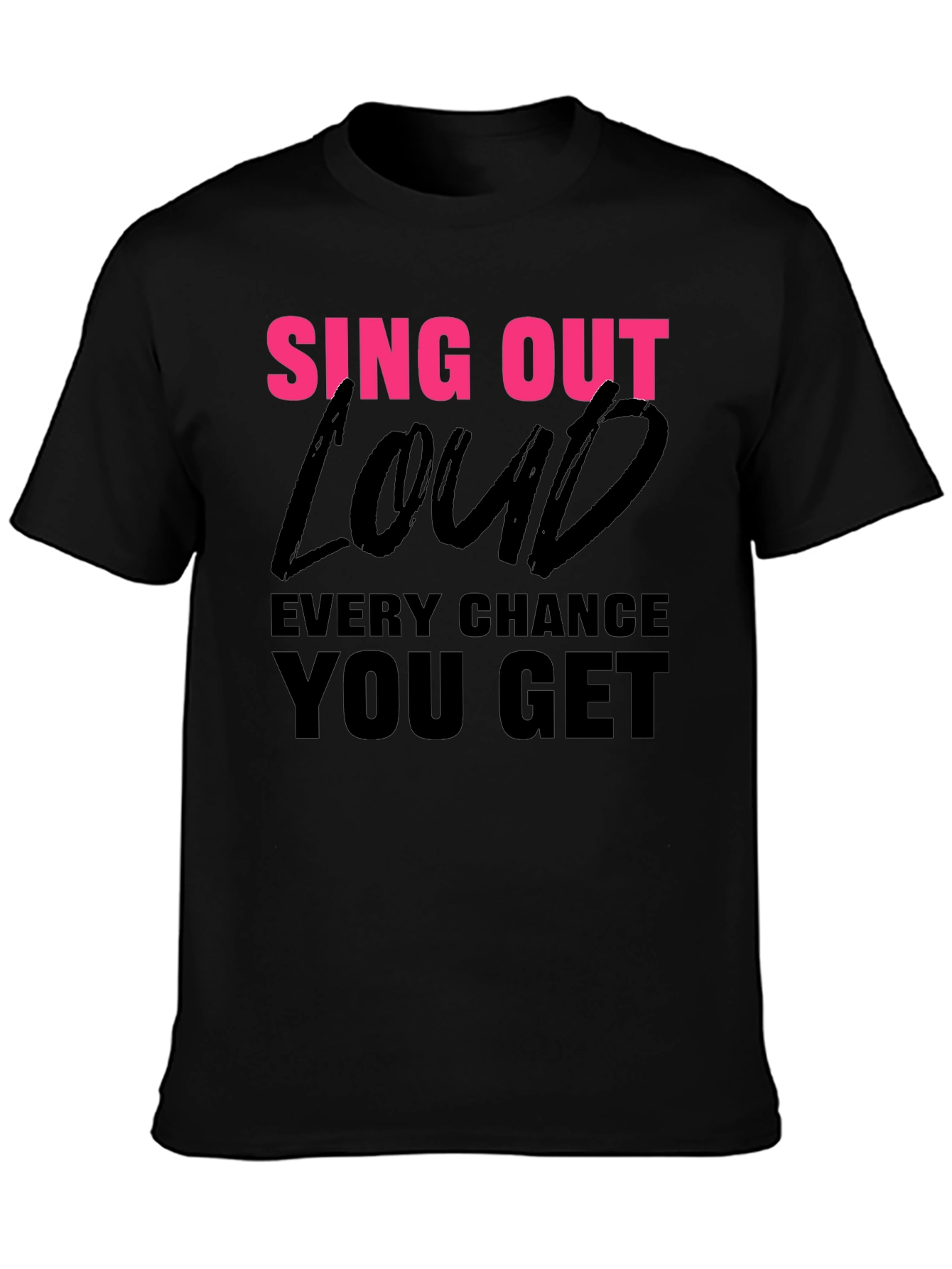 Sing Out Loud T-Shirt - Black Graphic Tee