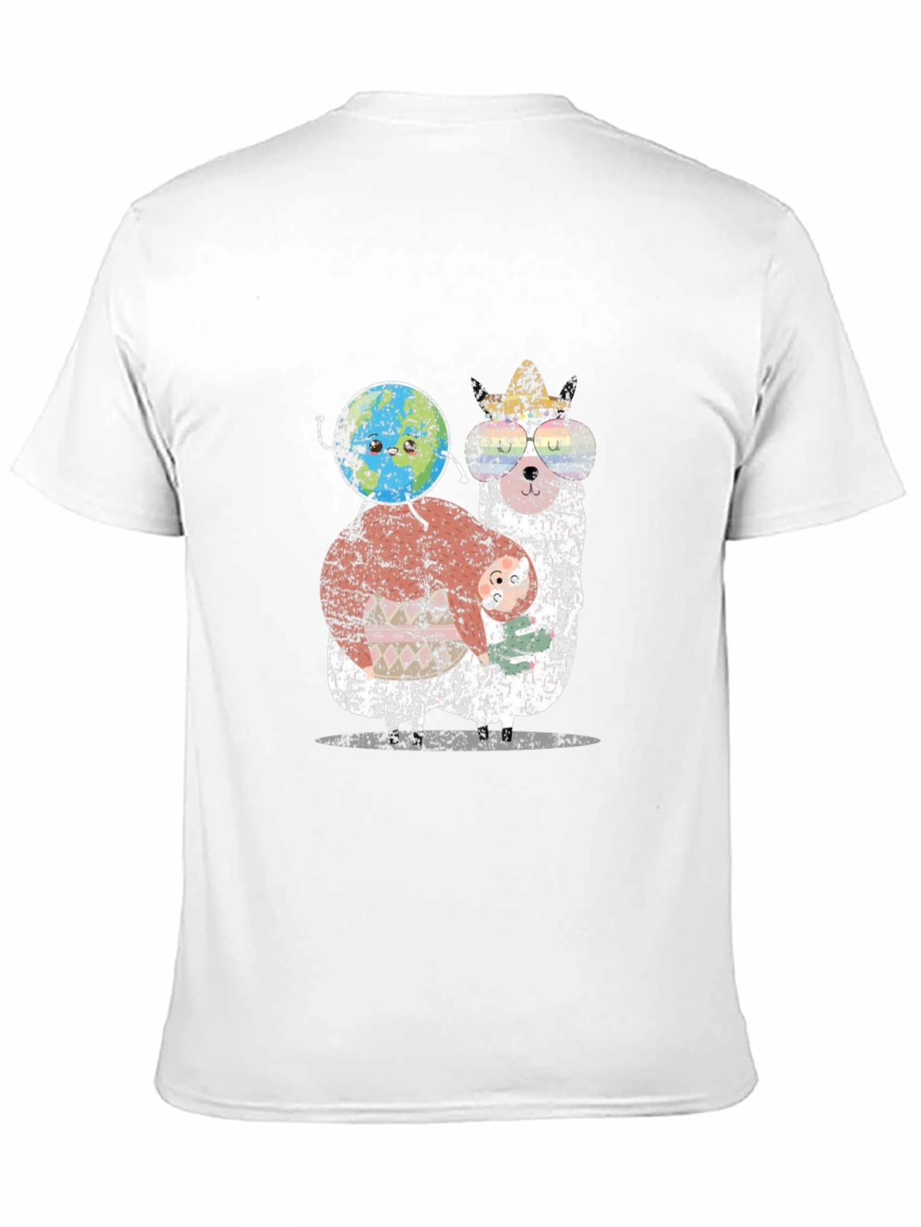 Llama Earth T-Shirt - Quirky Graphic Tee