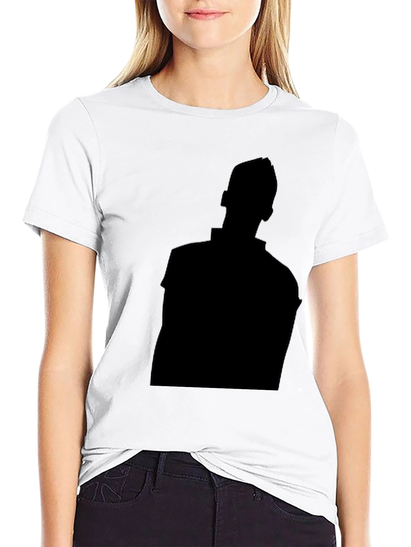 Mens Black Graphic Tee - Silhouette Design