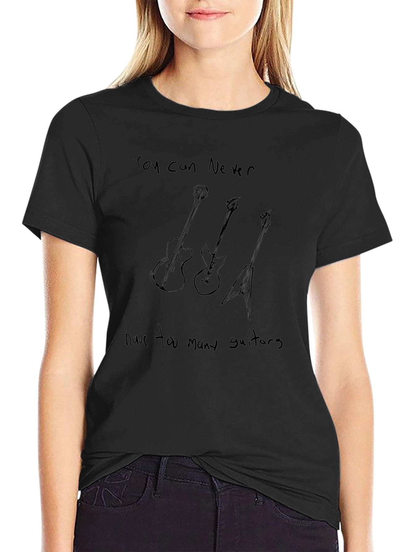 Guitar Lovers Tee: Never Too Many Guitars