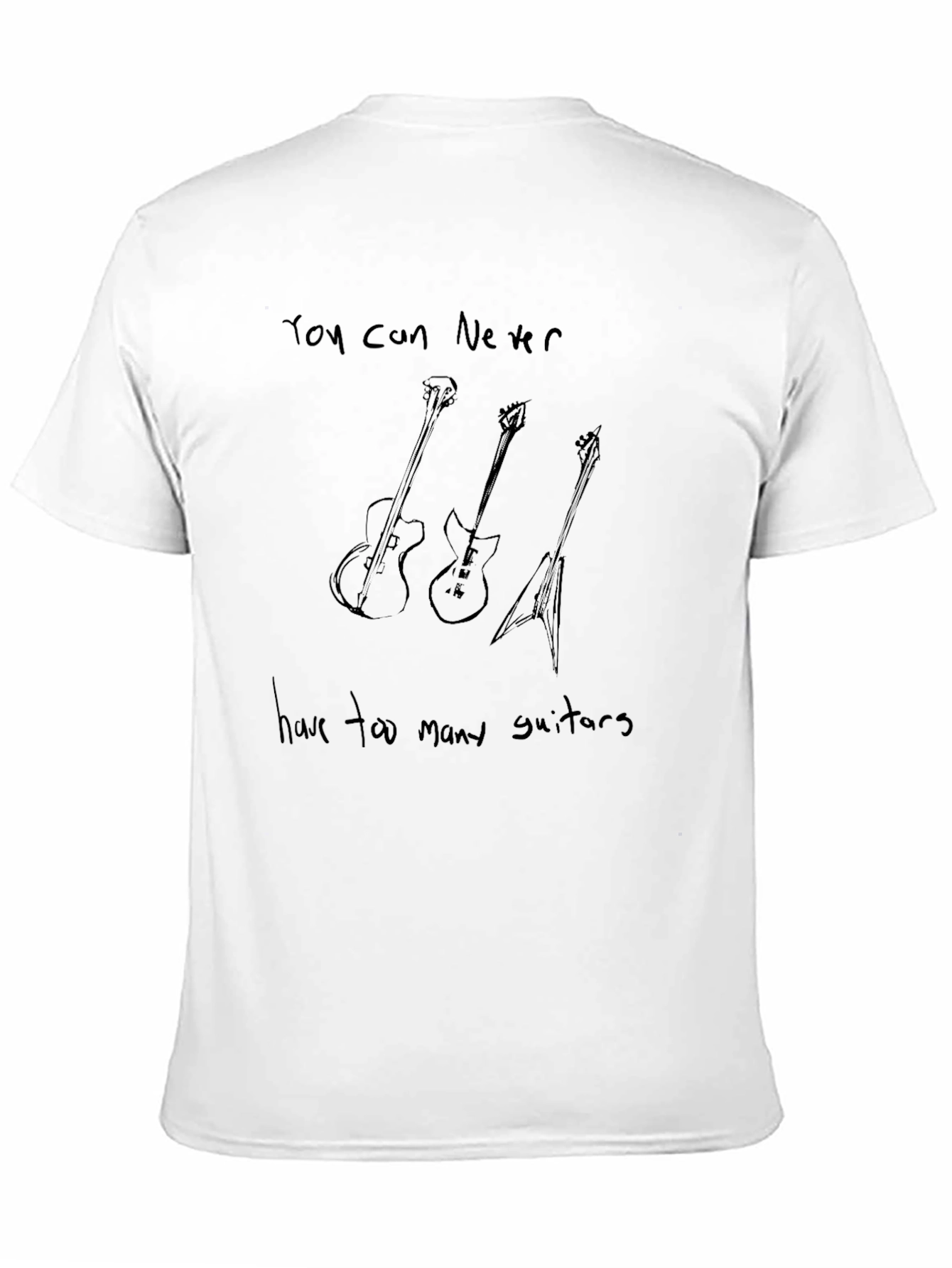 Guitar Lovers Tee: Never Too Many Guitars