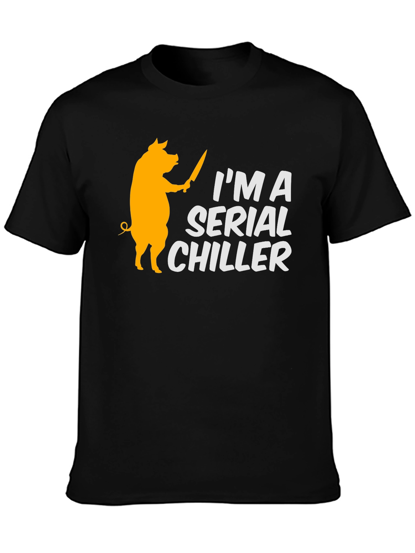 Serial Chiller Pig Graphic Tee - Funny BBQ Shirt