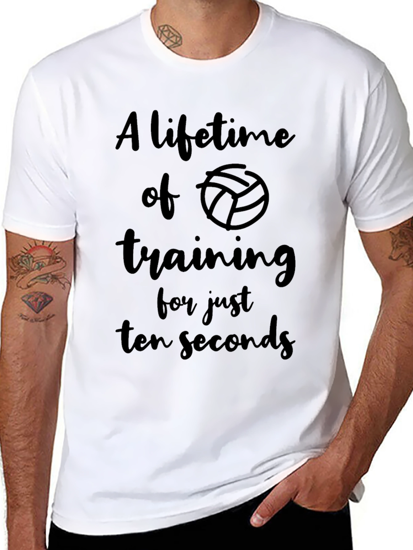 Volleyball Training T-Shirt - Lifetime of Ten Seconds