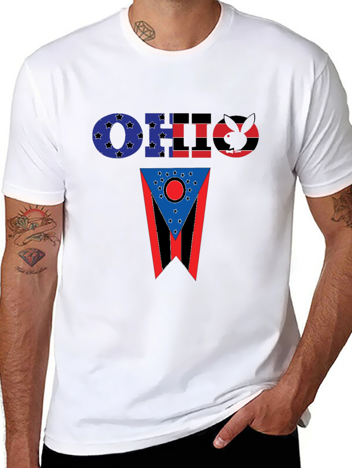 Ohio Flag Graphic Black T-Shirt