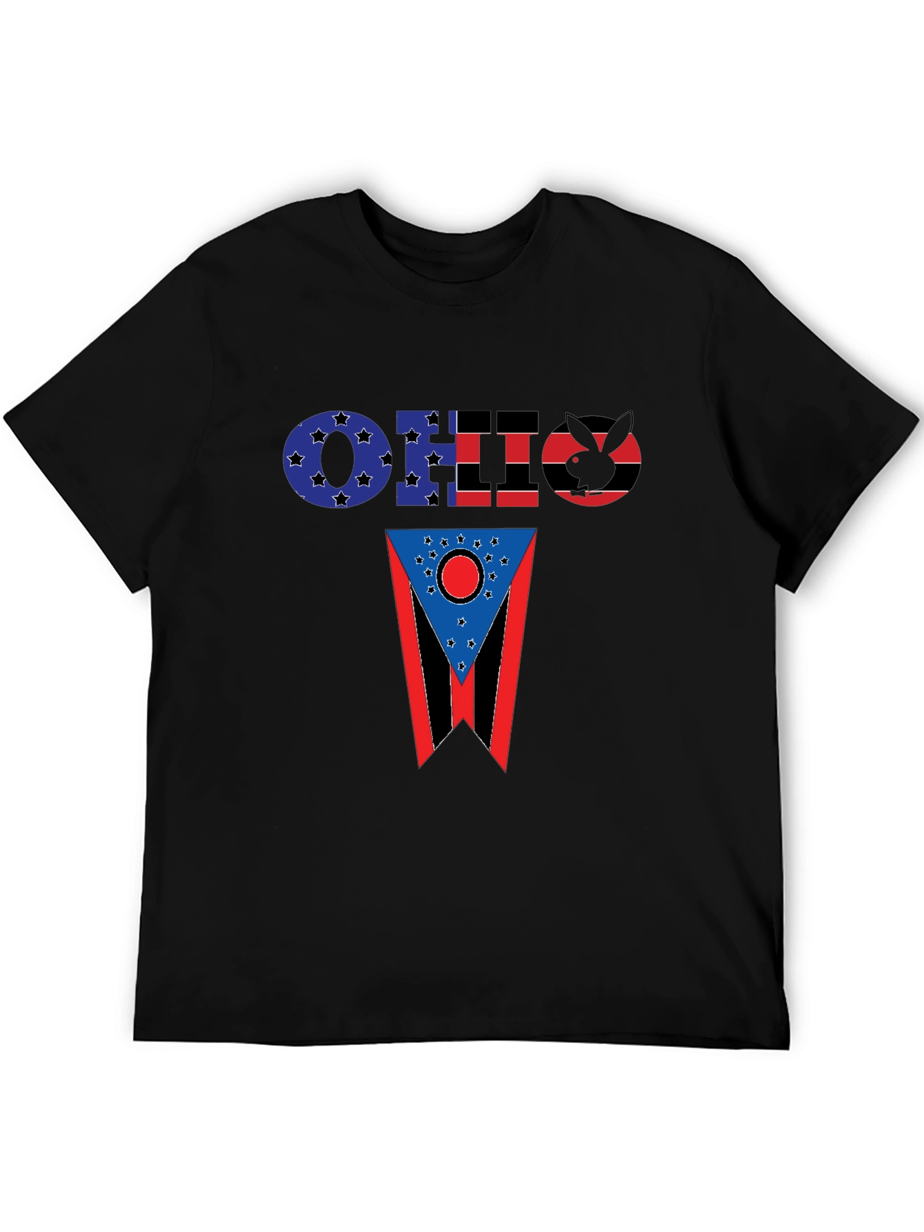 Ohio Flag Graphic Black T-Shirt